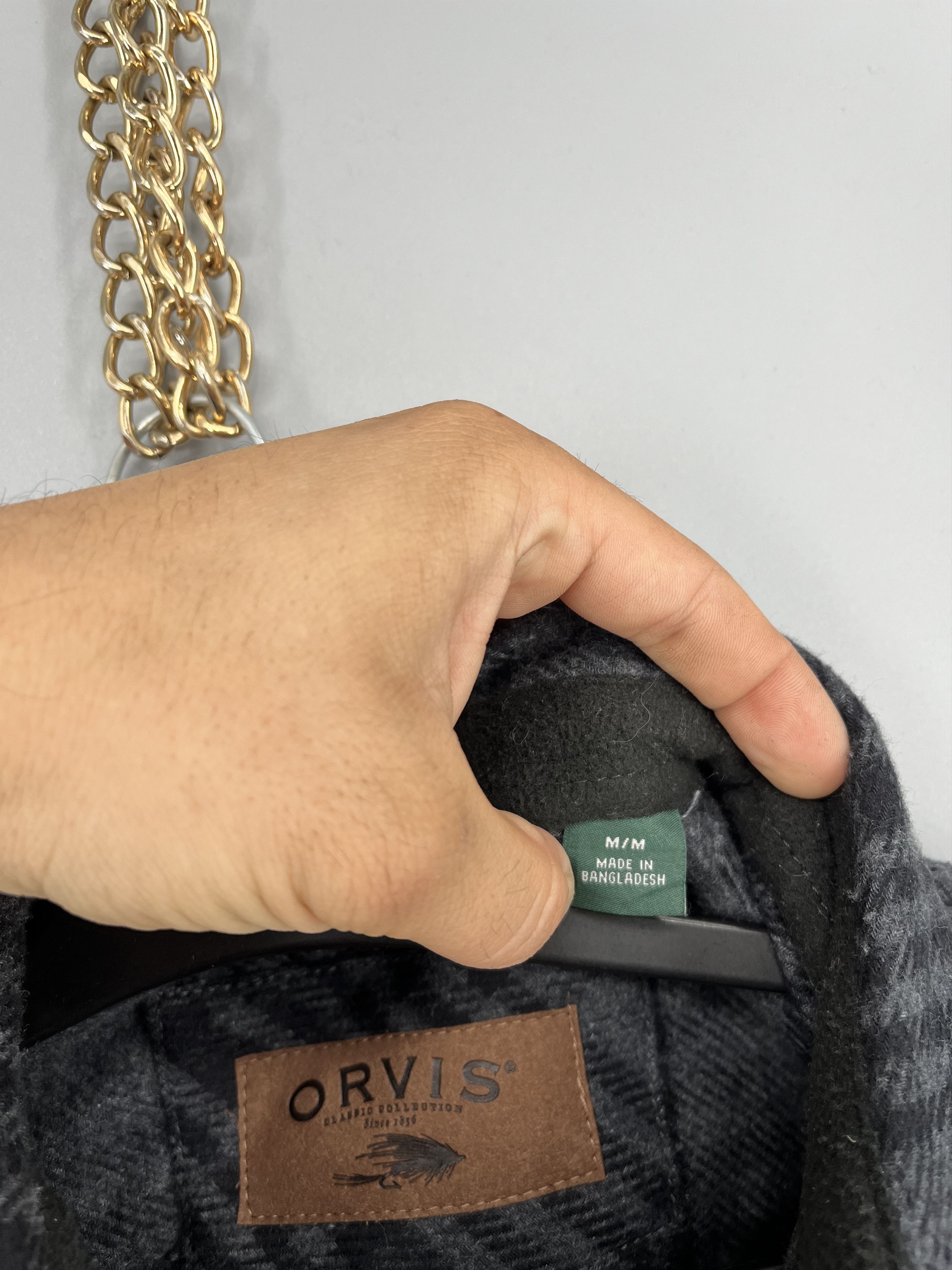 Orvis Orvis Thick Flannel Button Front Shirt Grey Plaid Mens M Size US M / EU 48-50 / 2 - 8 Thumbnail