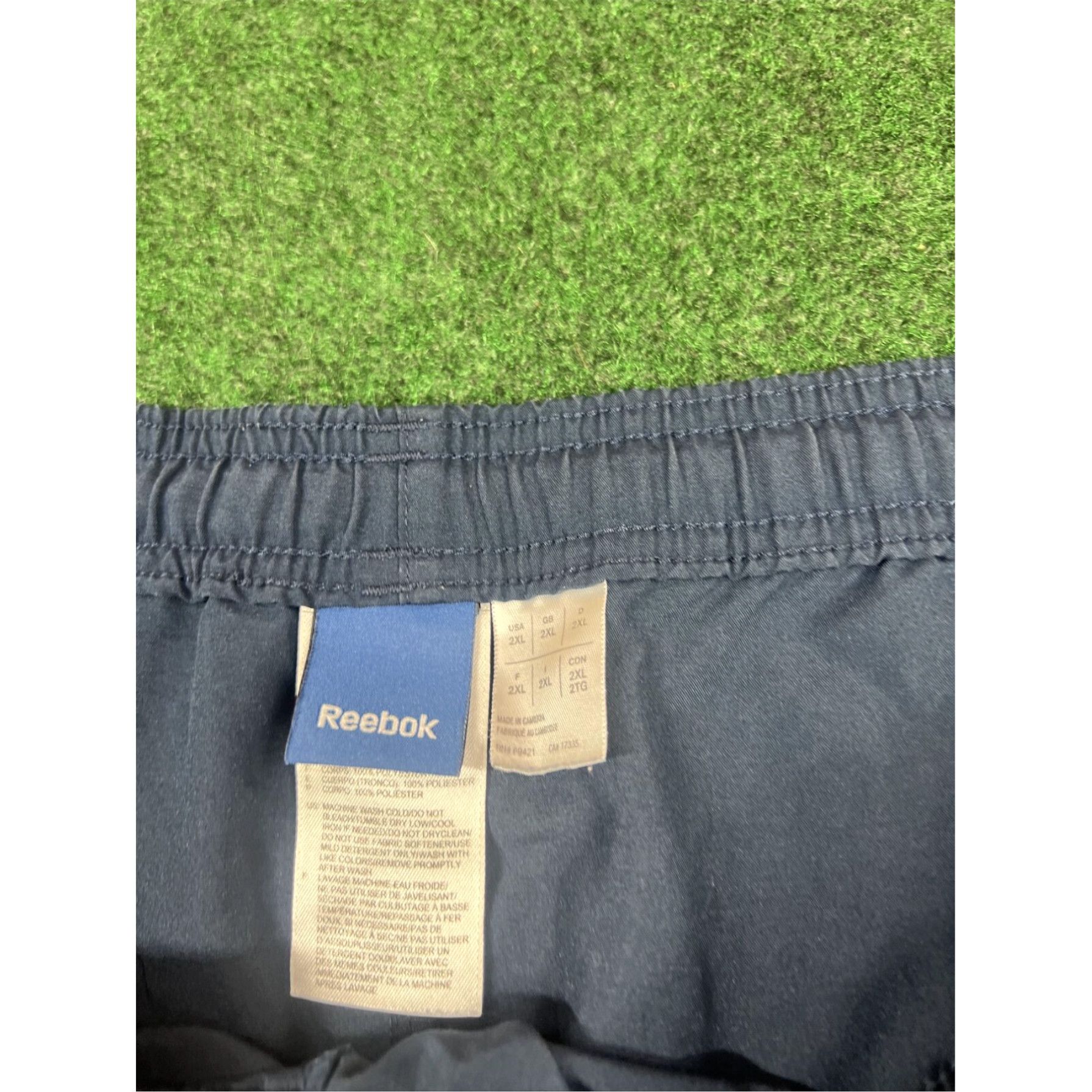 Reebok Reebok Blue Drawstring Elastic Slit Pocket Nylon Athletic Shorts Men's Outdoors Size US 39 - 5 Thumbnail