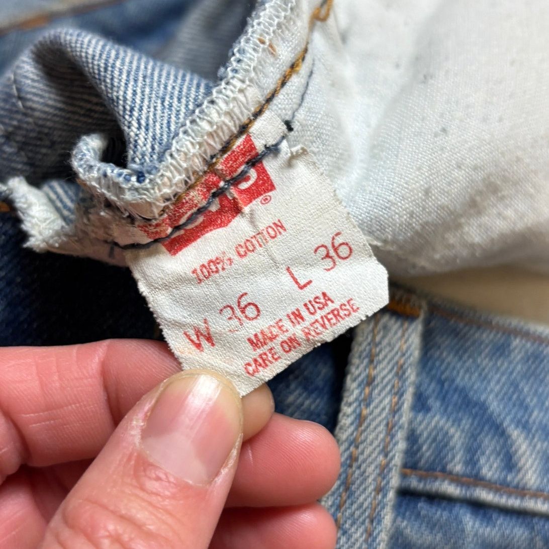 Levi's × Vintage Vintage 80s Levi's 505 Orange Tab Custom Jeans 36x36 (33x29) Size US 33 - 11 Thumbnail