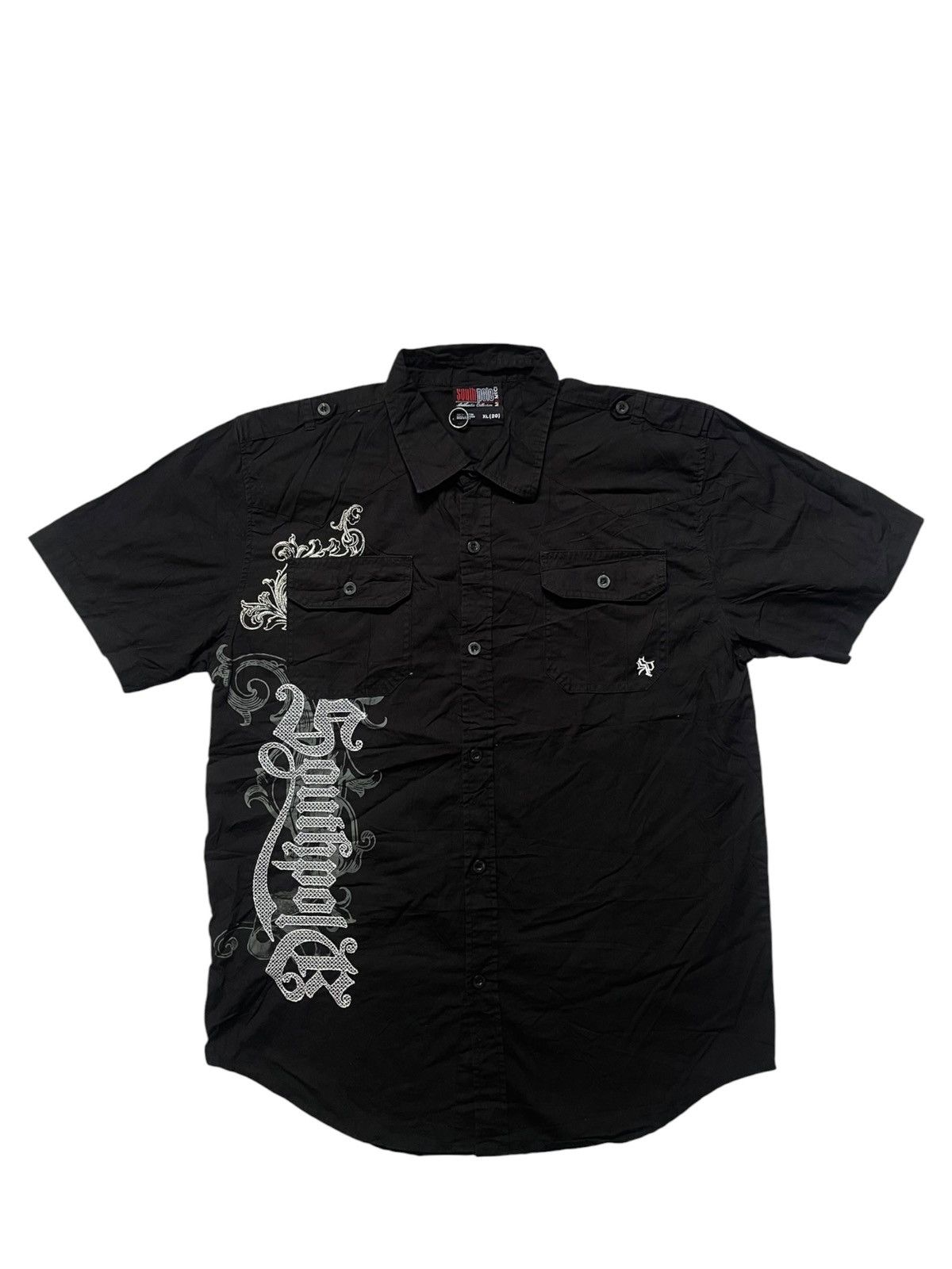 JNCO Y2K Hiphop Southpole Embroidered Stitching Work Shirt Size US L / EU 52-54 / 3 - 1 Thumbnail