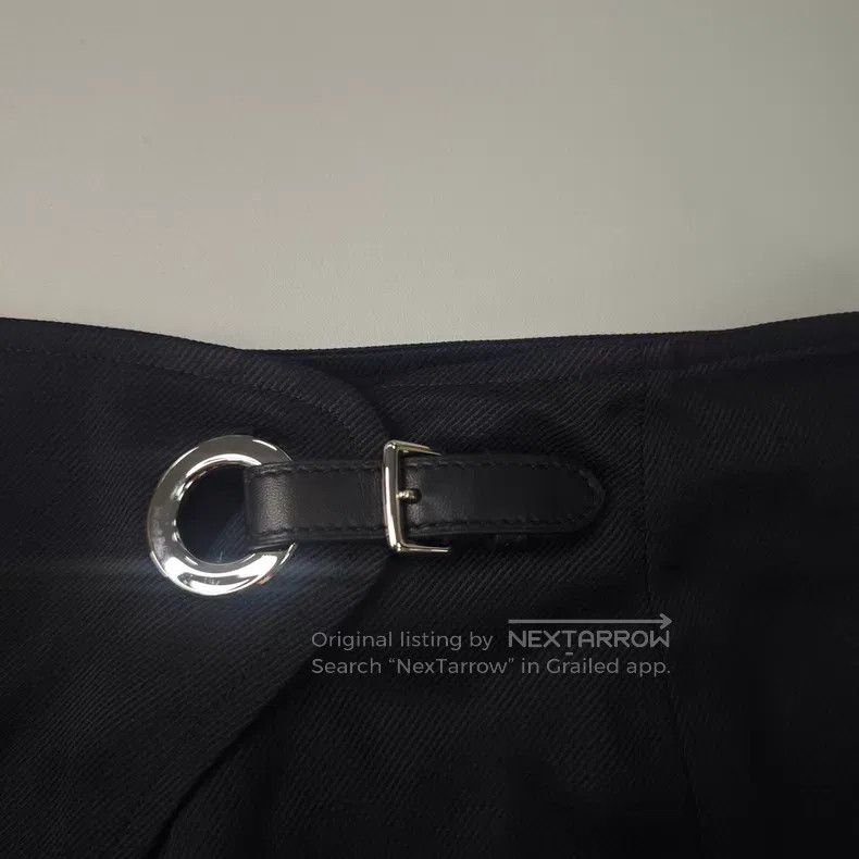 Hermes Hermes Black Semi-Silk Leather Buckle Metal Ring Skirt Size 25" / US 0 / IT 36 - 7 Thumbnail