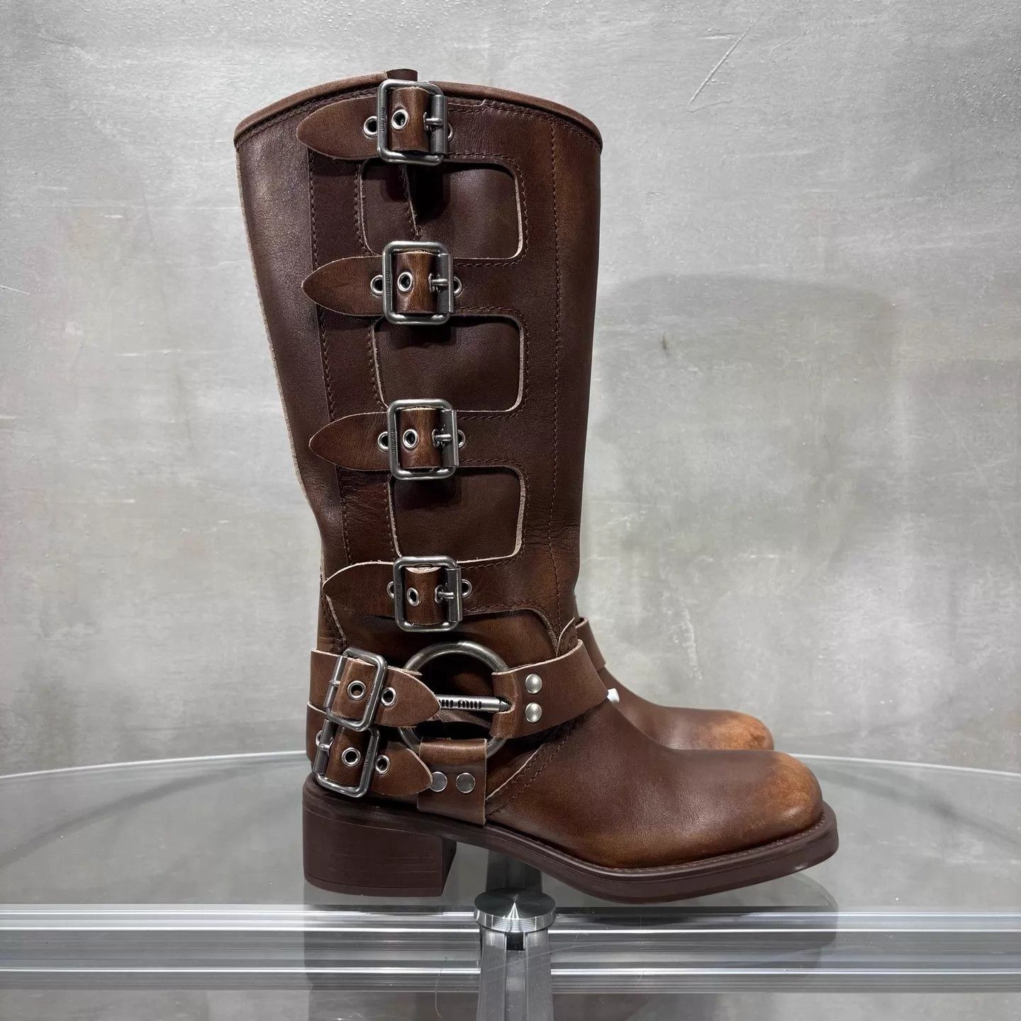 Miu Miu MIU MIU Brown Riding Boots EU38 YH25451 Size US 7.5 / IT 37.5 - 4 Thumbnail