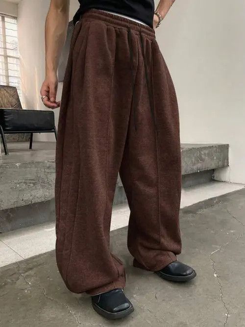 Japanese Brand Brown loose fit sweatpants baggy Wide Leg Size US 32 / EU 48 - 3 Thumbnail