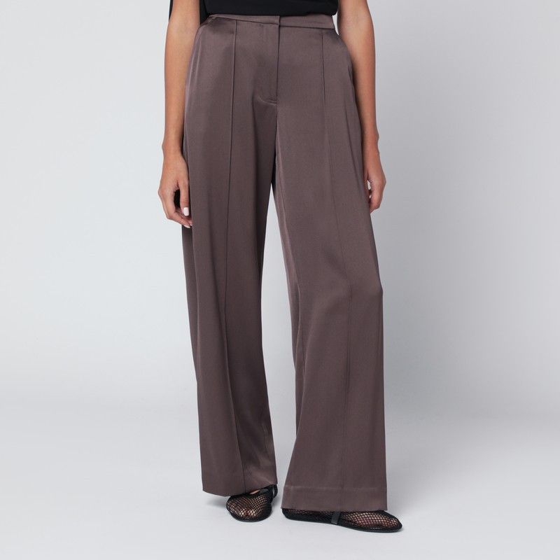 Simkhai Simkhai Kyra Trousers In Chocolate Satin Size 28" / US 6 / IT 42 - 1 Thumbnail