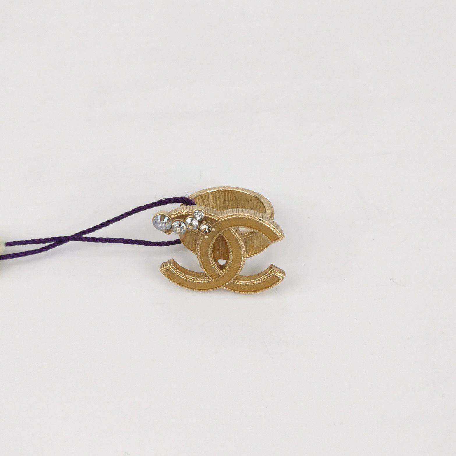 Chanel Chanel Crystal Double C Logo Ring Size 12 -z2505 Size ONE SIZE - 2 Thumbnail