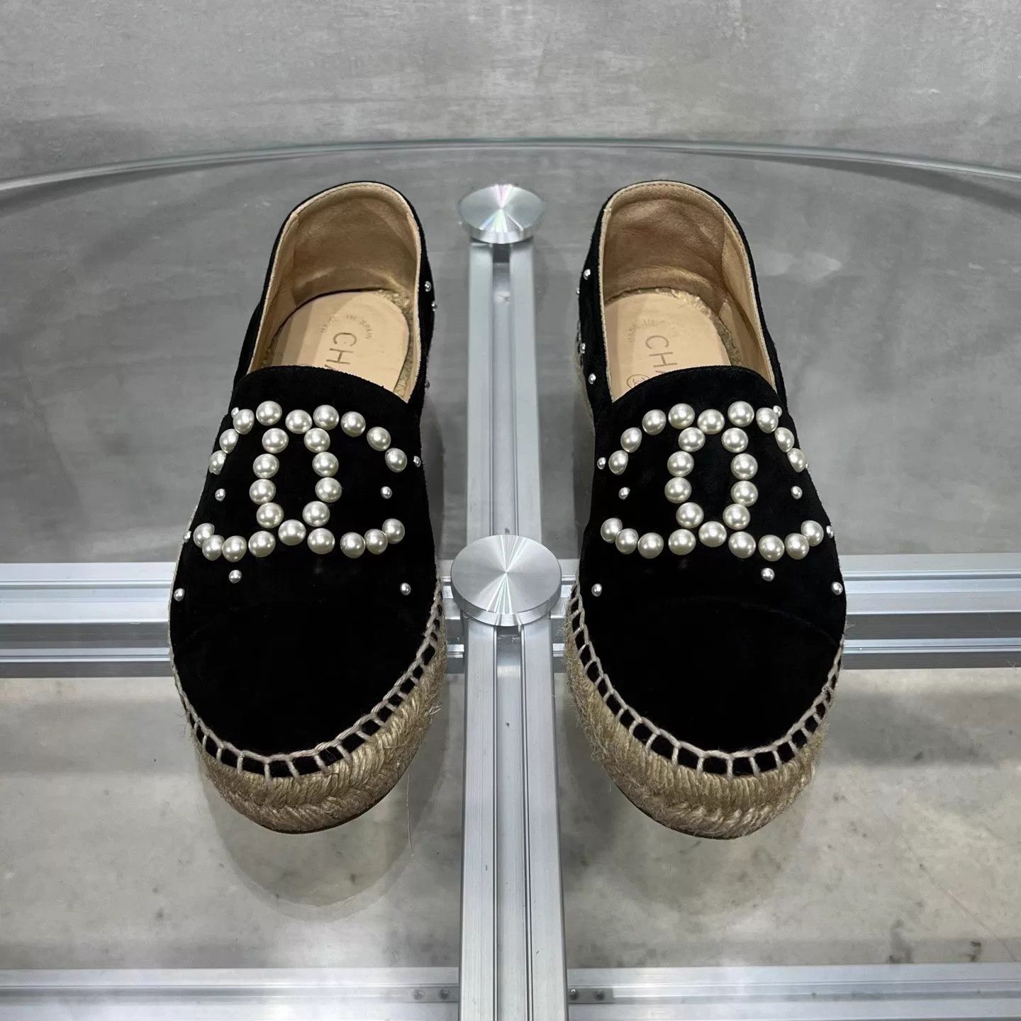 Chanel Chanel Black Pearl Fisherman Shoes 37 YH25091 Size US 6.5 / IT 36.5 - 1 Thumbnail