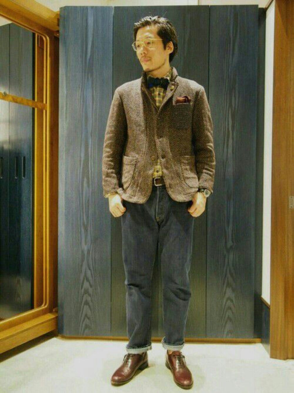 45R Indigo Kuba Tweed Blazer Jacket