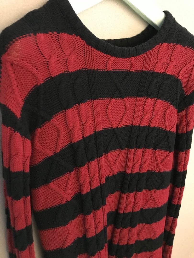 Number (N)ine Archive Grunge Striped Cable Knit Sweater Size US M / EU 48-50 / 2 - 4 Thumbnail