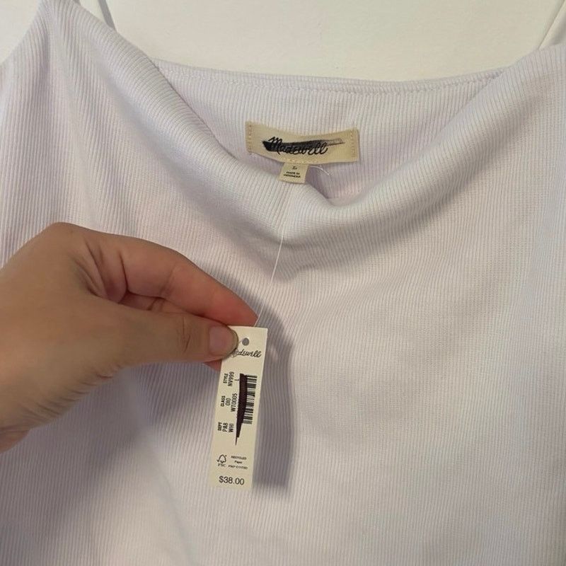 Madewell NWT Madewell Squareneck Tank Top In White Size Large Size L / US 10 / IT 46 - 5 Thumbnail