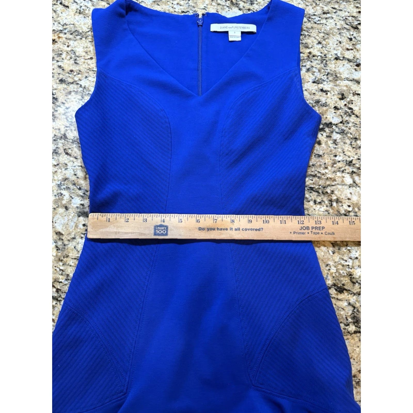 Diane von Furstenberg Diane von Furstenberg Women’s blue V-Neck fit & flare Sleeveless Mini Dress 2 Women Small/Regular 2 Size XS / US 0-2 / IT 36-38 - 7 Thumbnail