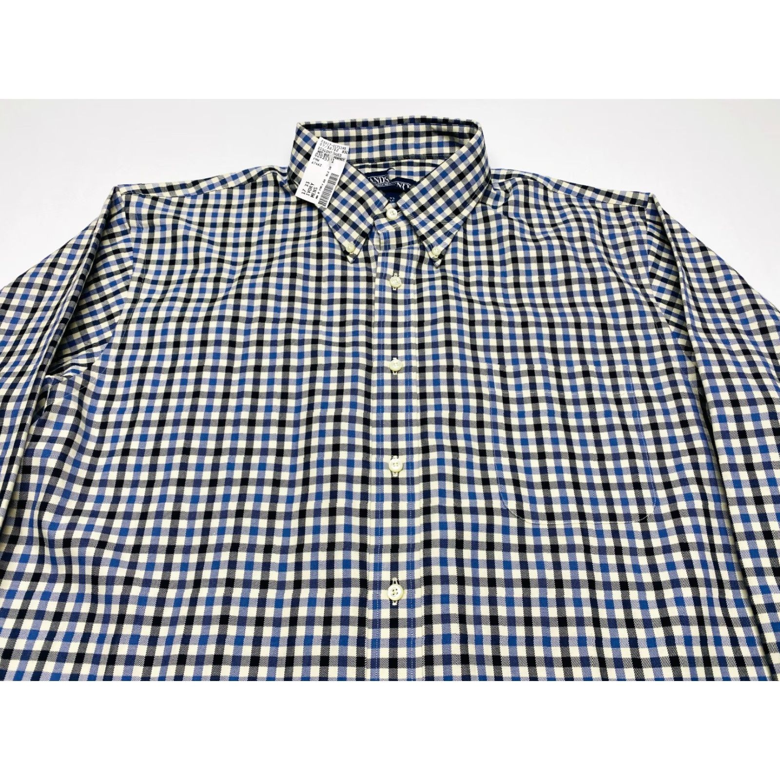 Lands' End NWT Lands' End Flannel Shirt Mens XL 17 Blue Check Button Up Long Sleeve Cotton Size US XL / EU 56 / 4 - 5 Thumbnail