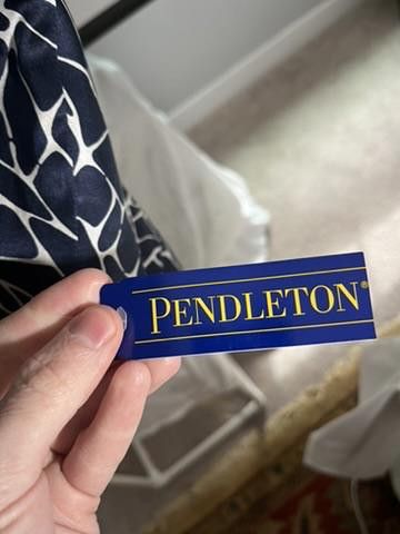 Pendleton Pendleton Vintage Petite Blazer - Stylish Navy & White Print Size L / US 10 / IT 46 - 3 Thumbnail
