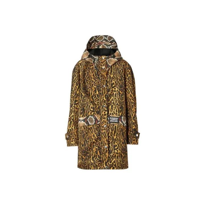 Burberry Burberry Leopard Print Long Hooded Coat 0079 Size S / US 4 / IT 40 - 1 Thumbnail