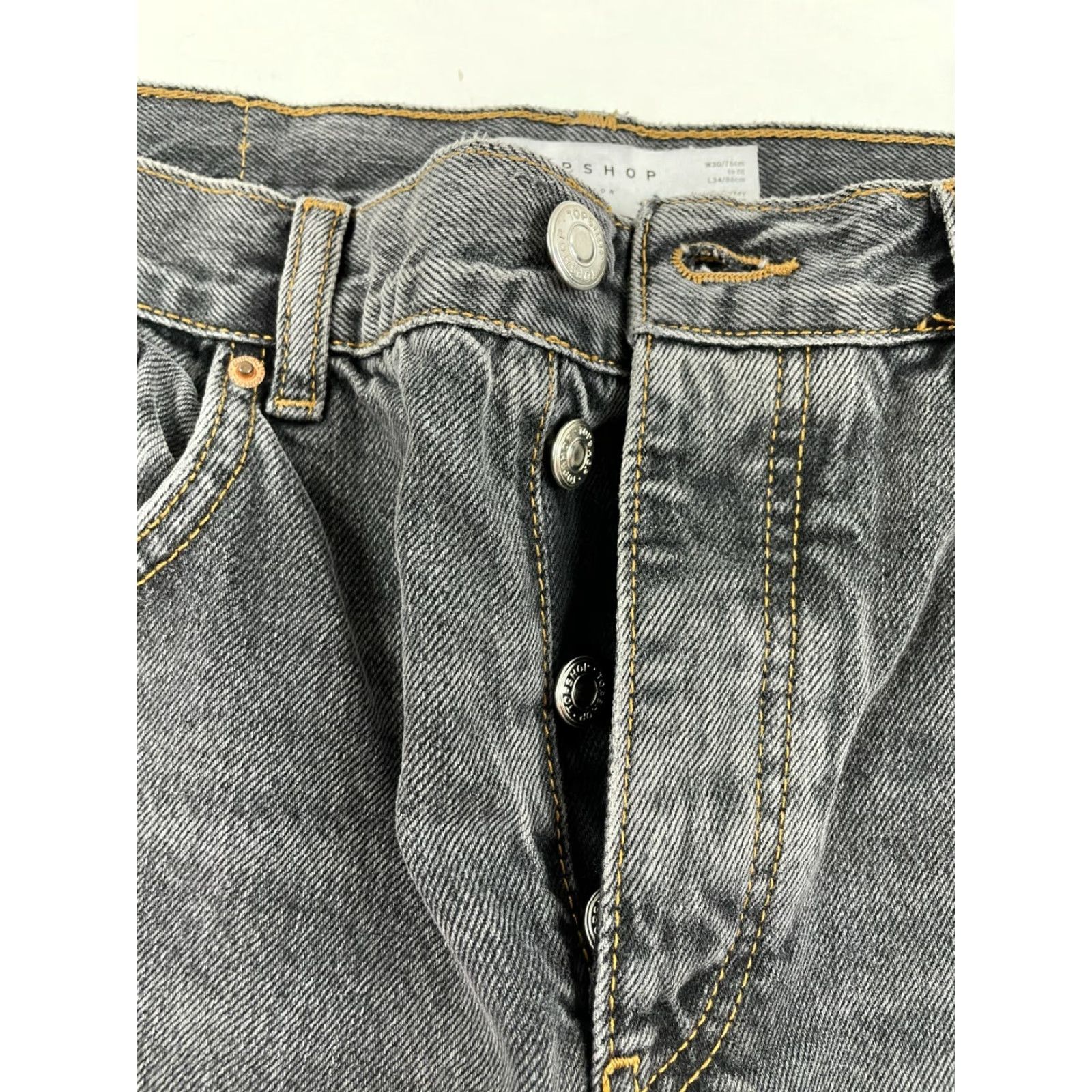 Topshop Topshop Jeans Women's Size 30x34 Gray High Waist Straight Leg NWT Regular Inseam 29 in Pockets NWT Mens? Size 24" / US 00 / IT 34 - 3 Thumbnail