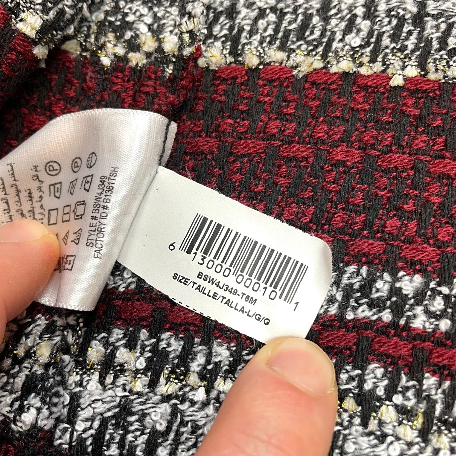 BCBGeneration BCBGeneration Vest Duster Topper Long Womens One Size Red Tweed Stripe Cardigan Vest Modern Jacket Size ONE SIZE - 5 Thumbnail
