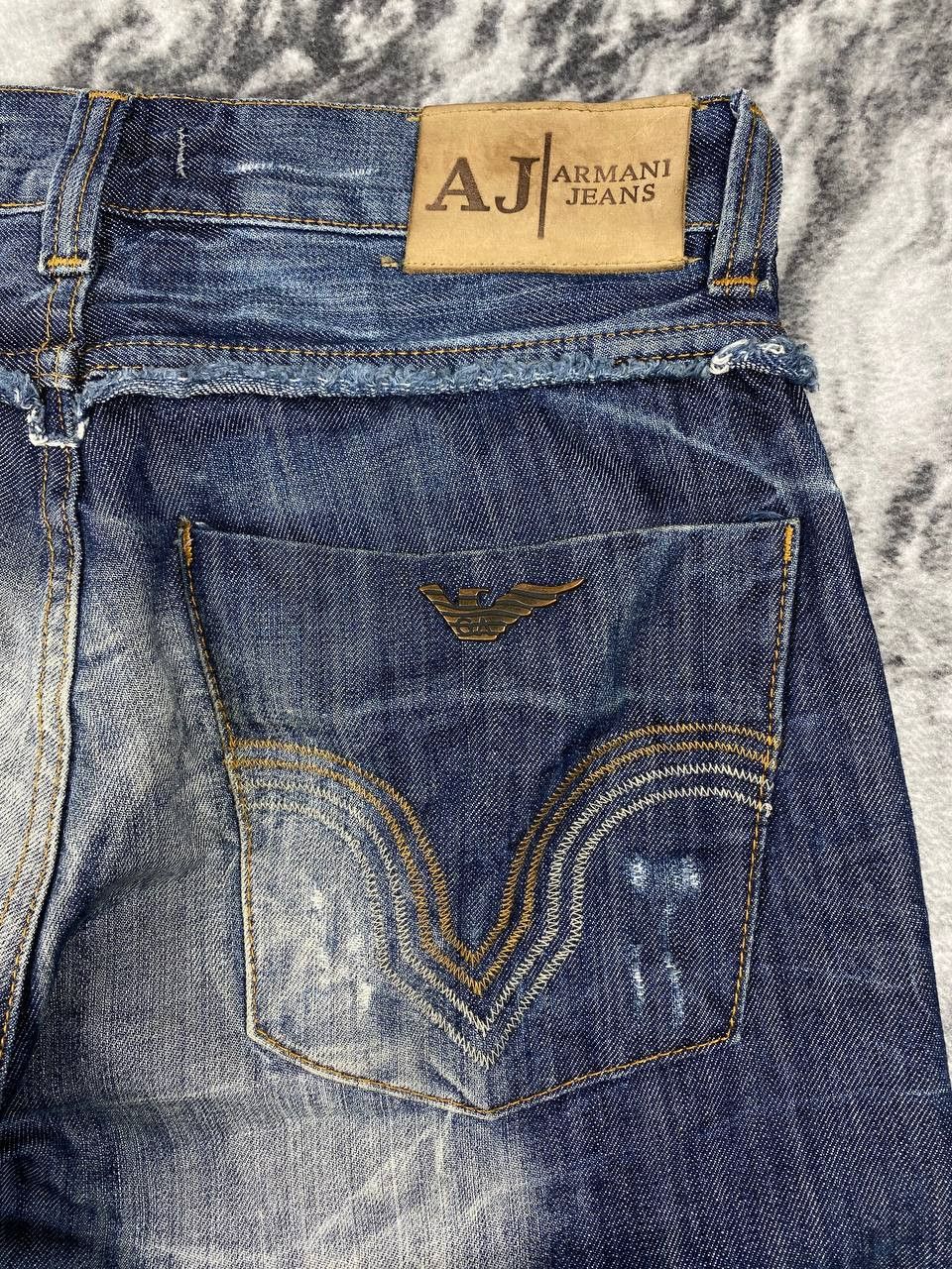 Armani Armani Jeans Big Monogram Logo Distressed Denim Jeans Size US 29 - 13 Thumbnail