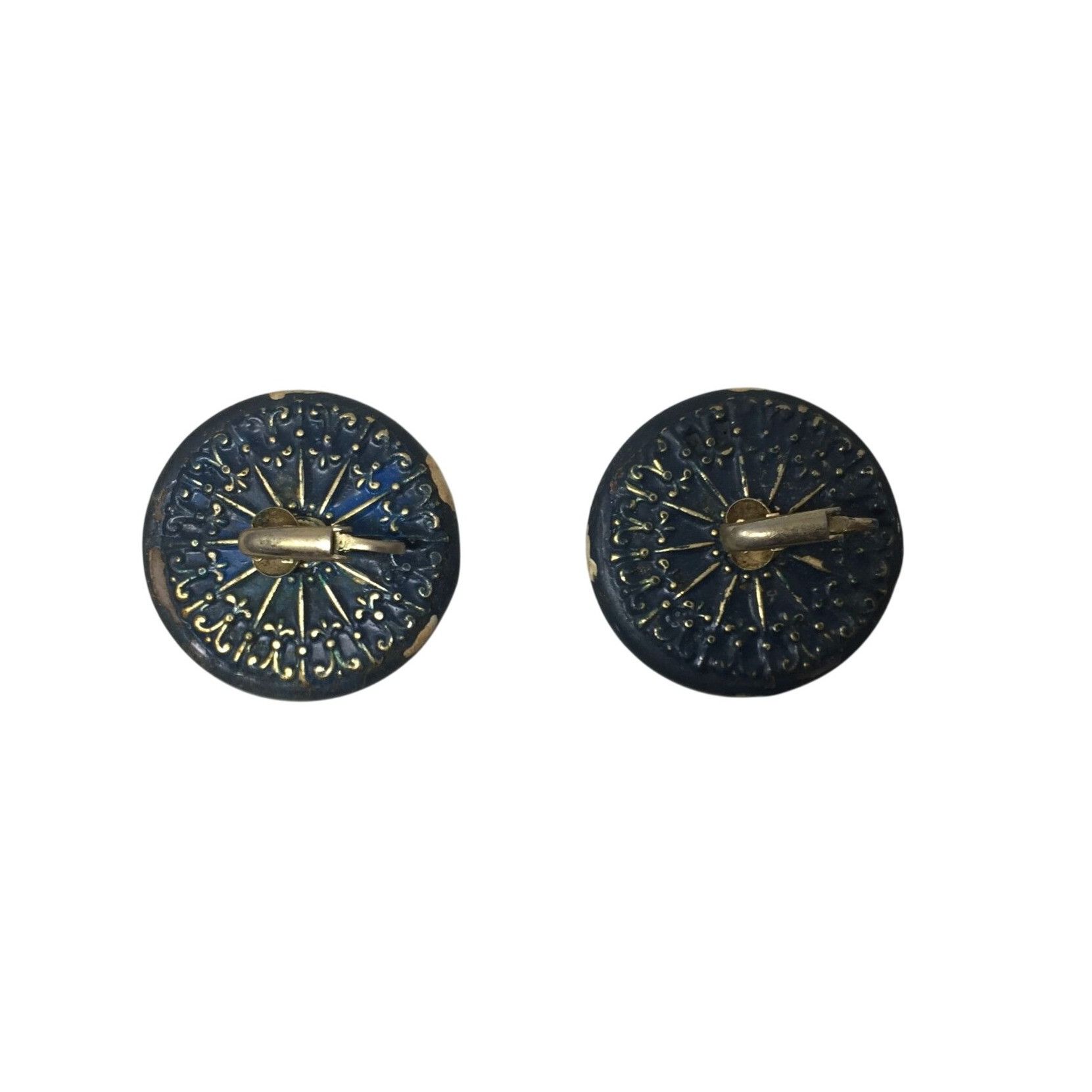 Other Women's Round Navy Blue Clip on Earrings with White Polka Do Size ONE SIZE - 3 Thumbnail