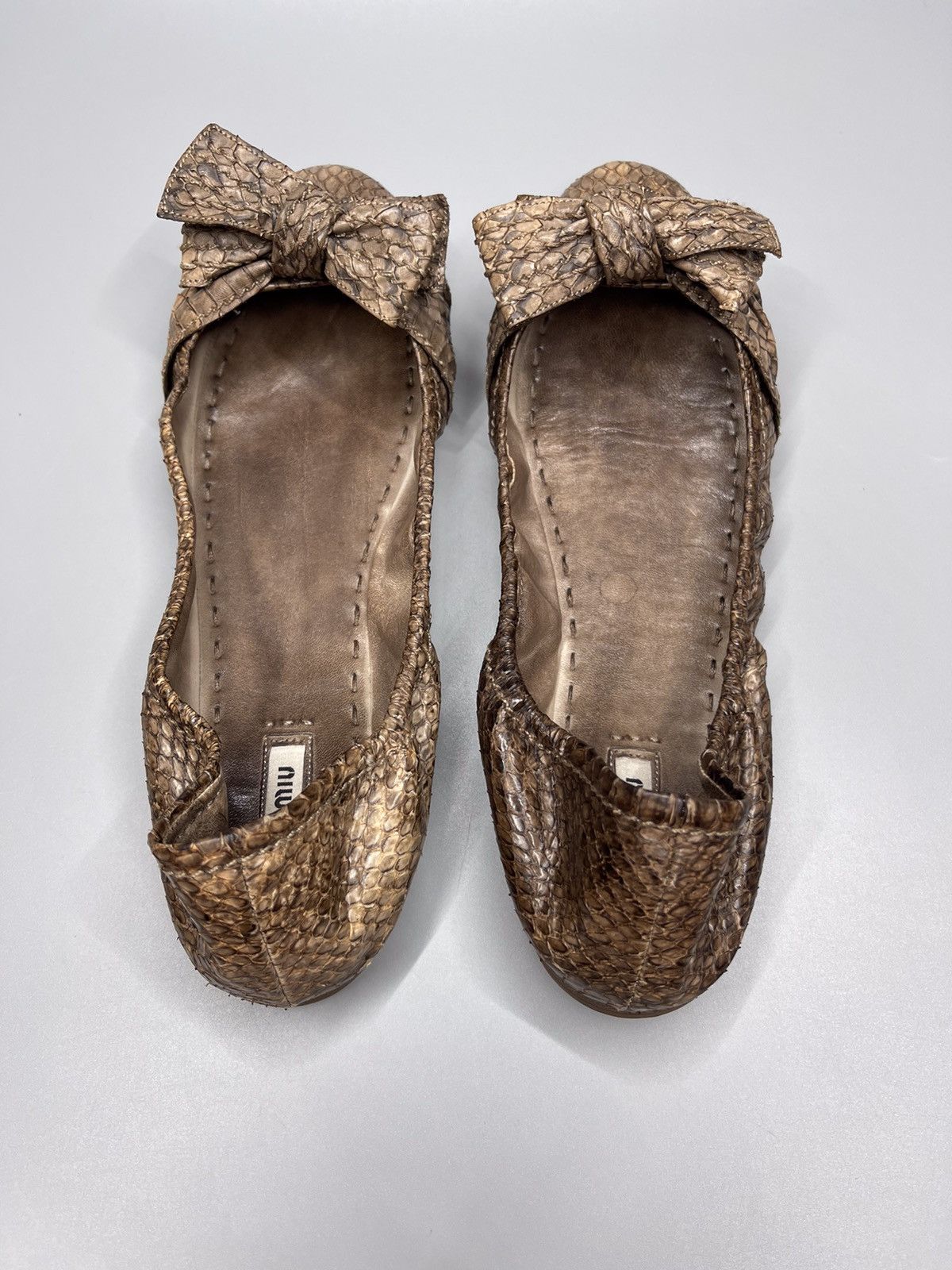 Miu Miu × Prada Miu miu Leather Snake Ballet Flats Size US 9 / IT 39 - 6 Thumbnail