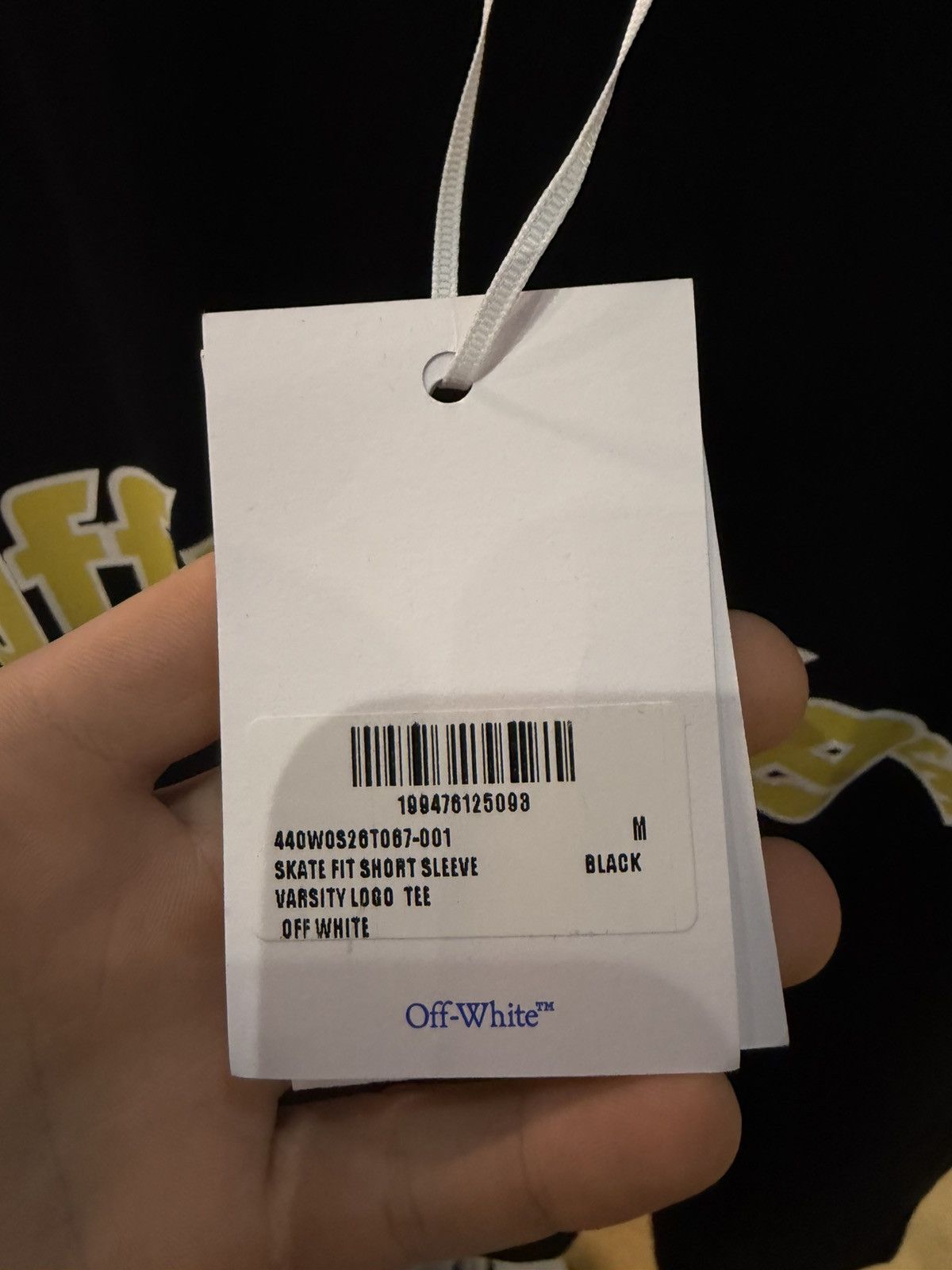 Off-White Size M - Off-White Classic Logo T-Shirt Black/Yellow Size US M / EU 48-50 / 2 - 9 Thumbnail