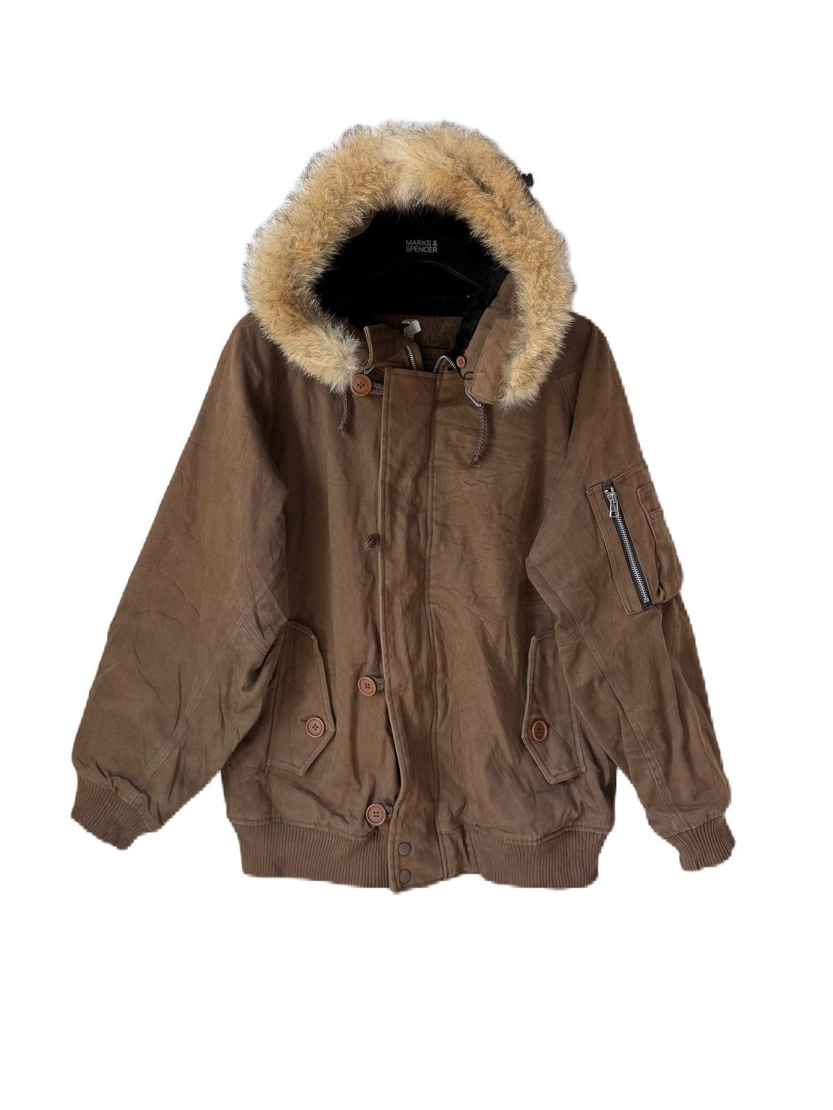Japanese Brand JAPAN NRAND MOLESKIN BOMBER JACKET NOTA BENE FUR HOODIE Size US M / EU 48-50 / 2 - 1 Thumbnail