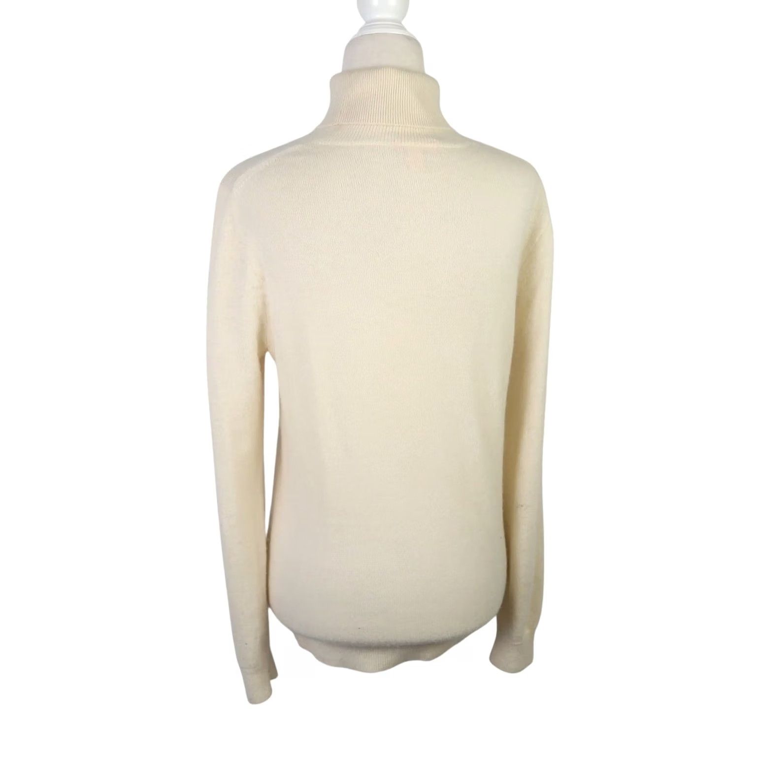 Vintage Jennie Lui Cream 100% Cashmere Knit Turtleneck Sweater M Women Long Sleeve Pullover Size M / US 6-8 / IT 42-44 - 4 Thumbnail