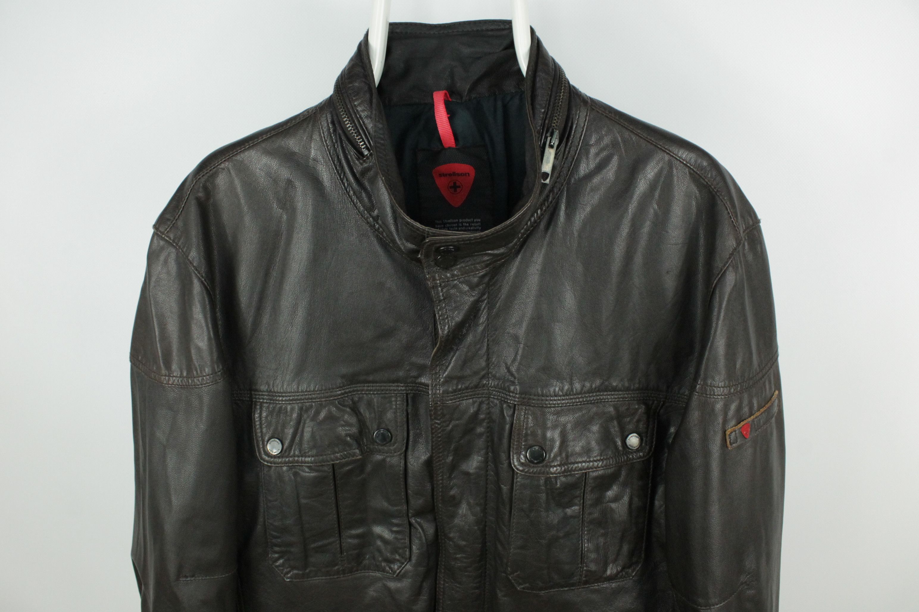 Strellson Strellson Fleetwood Brown Leather Multipocket Jacket Men's Size US XXL / EU 58 / 5 - 2 Thumbnail