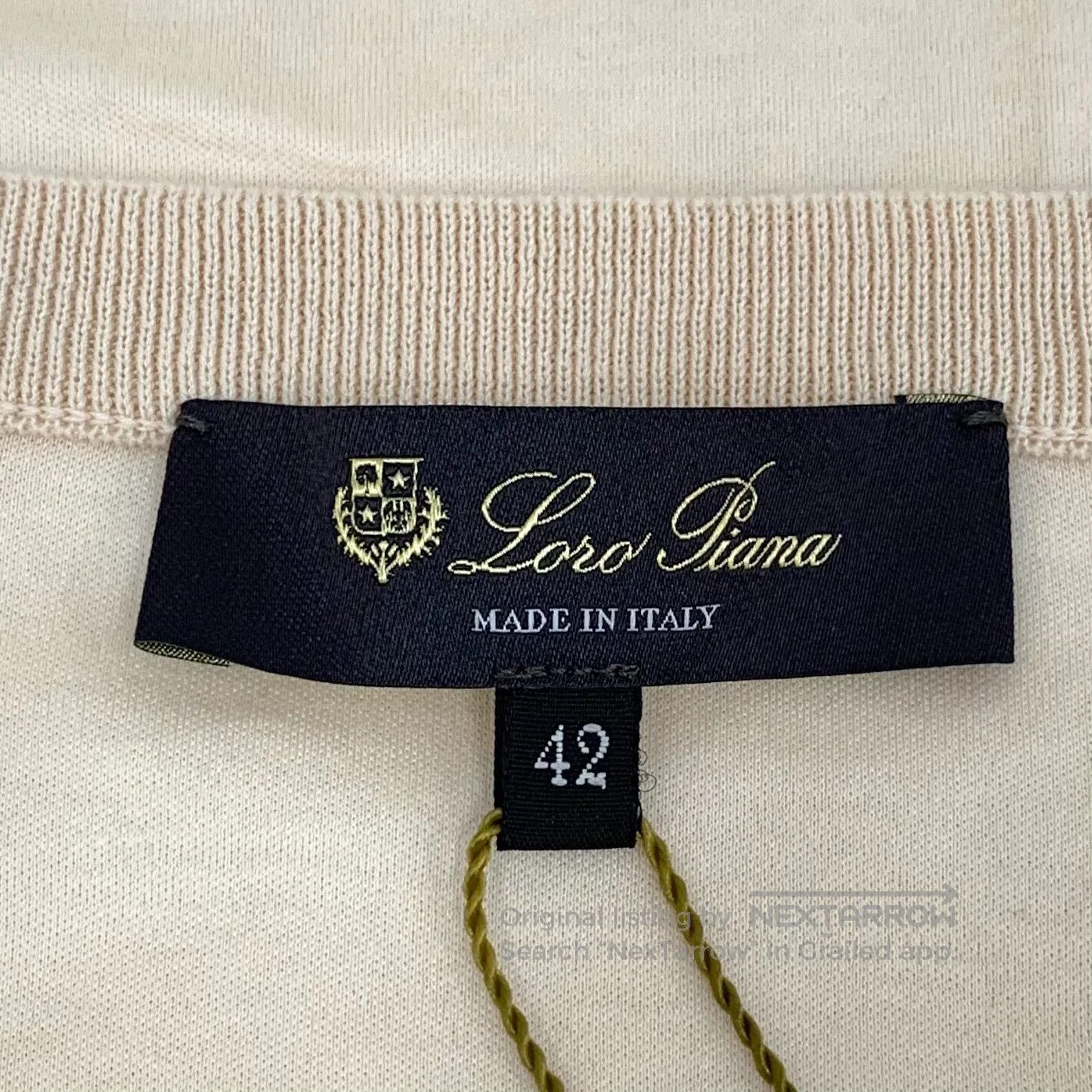 Loro Piana Loro Piana Light Yellow Logo Embroidered Cotton Short Slee Size US XS / EU 42 / 0 - 6 Thumbnail