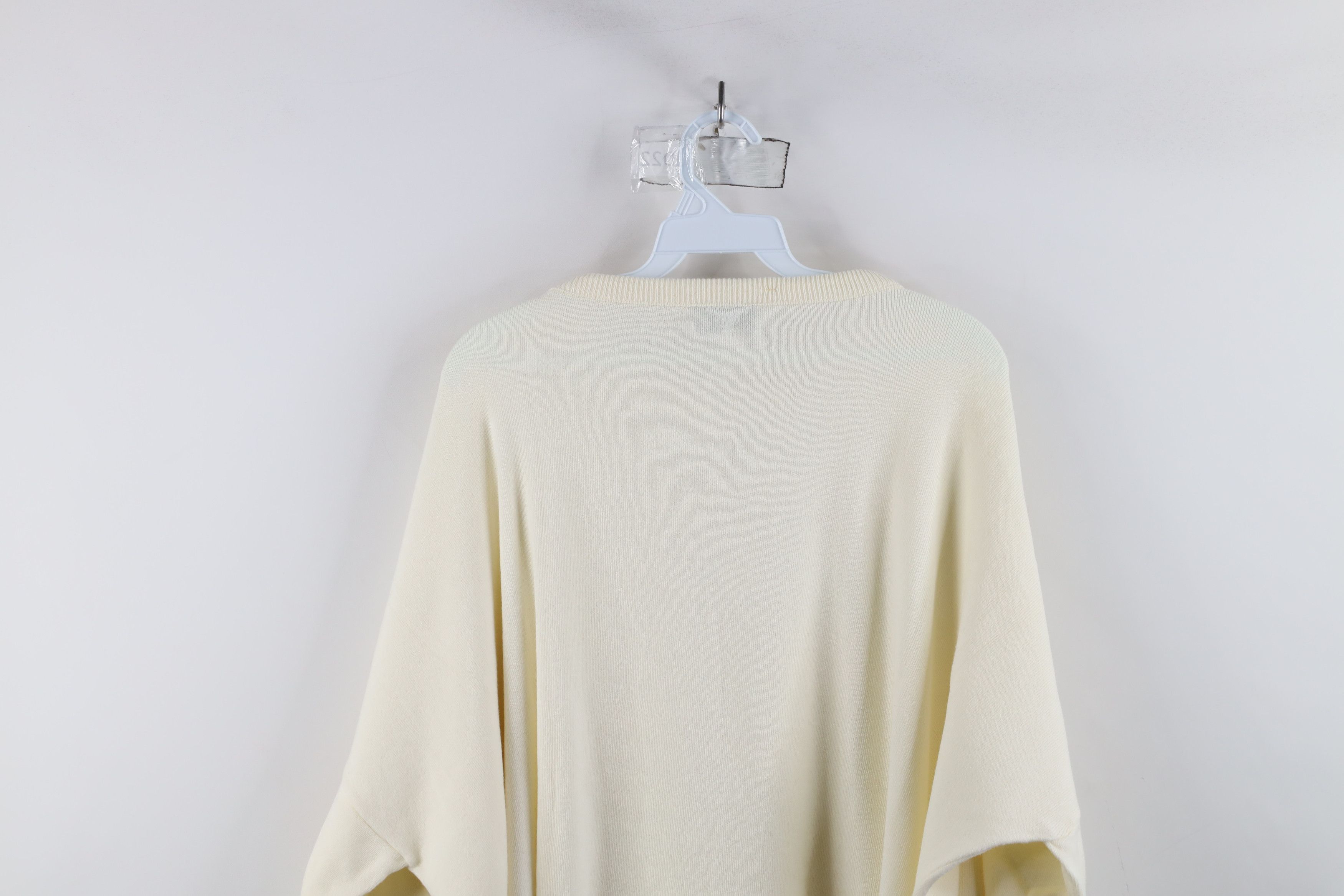 Vintage Vintage 90s Streetwear Lightweight Knit Sweater Cream USA Size XXL / US 16-18 / IT 52-54 - 10 Thumbnail