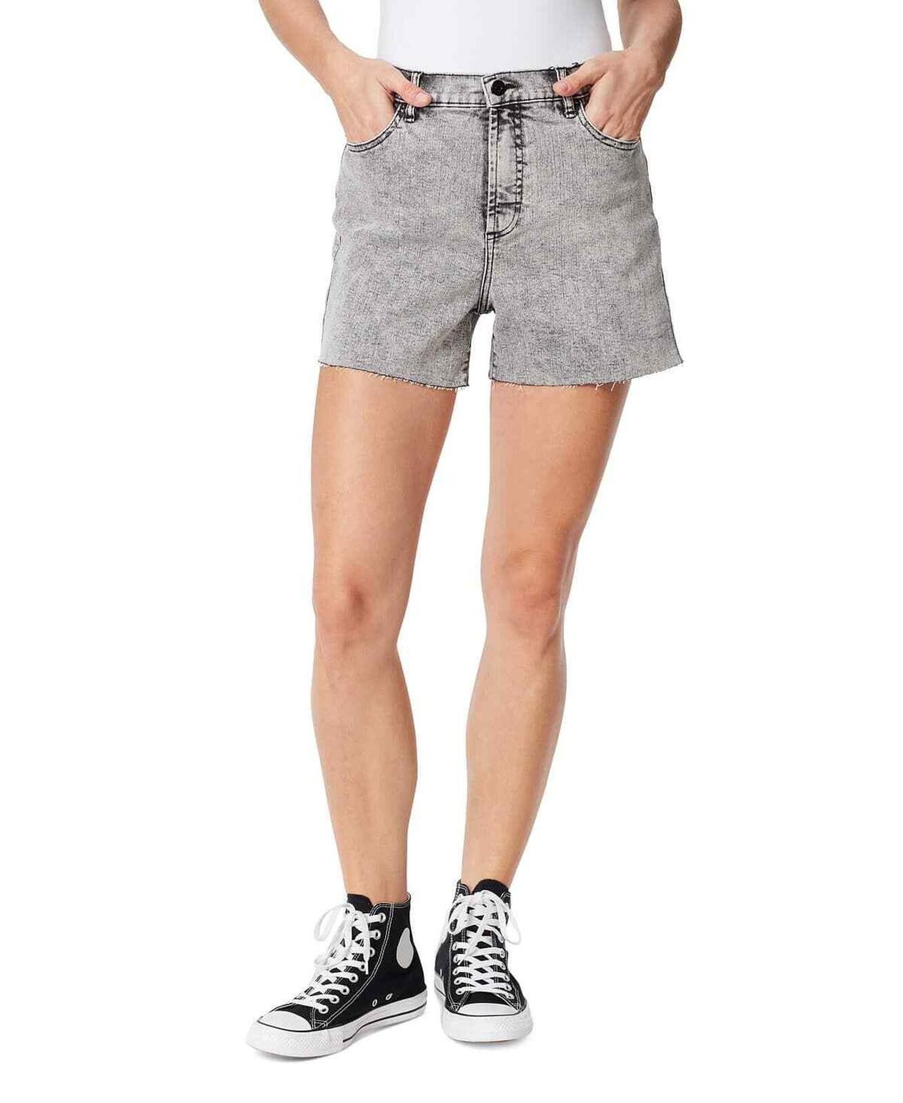 Other Frayed Denim Women's Grey High Rise Denim Shorts - 25 - Grey Size 25" / US 0 / IT 36 - 1 Thumbnail