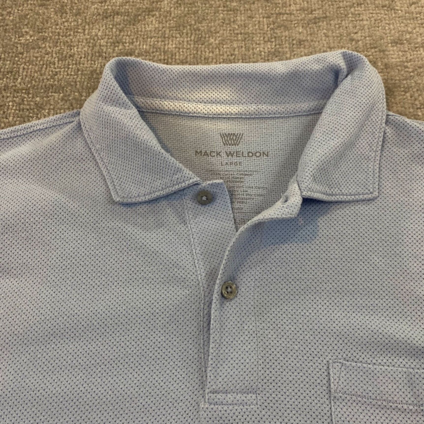Vintage Mack Weldon Polo Mens Large Light Blue Golf Shirt Short Sleeve Collared Pocket Size US L / EU 52-54 / 3 - 2 Thumbnail