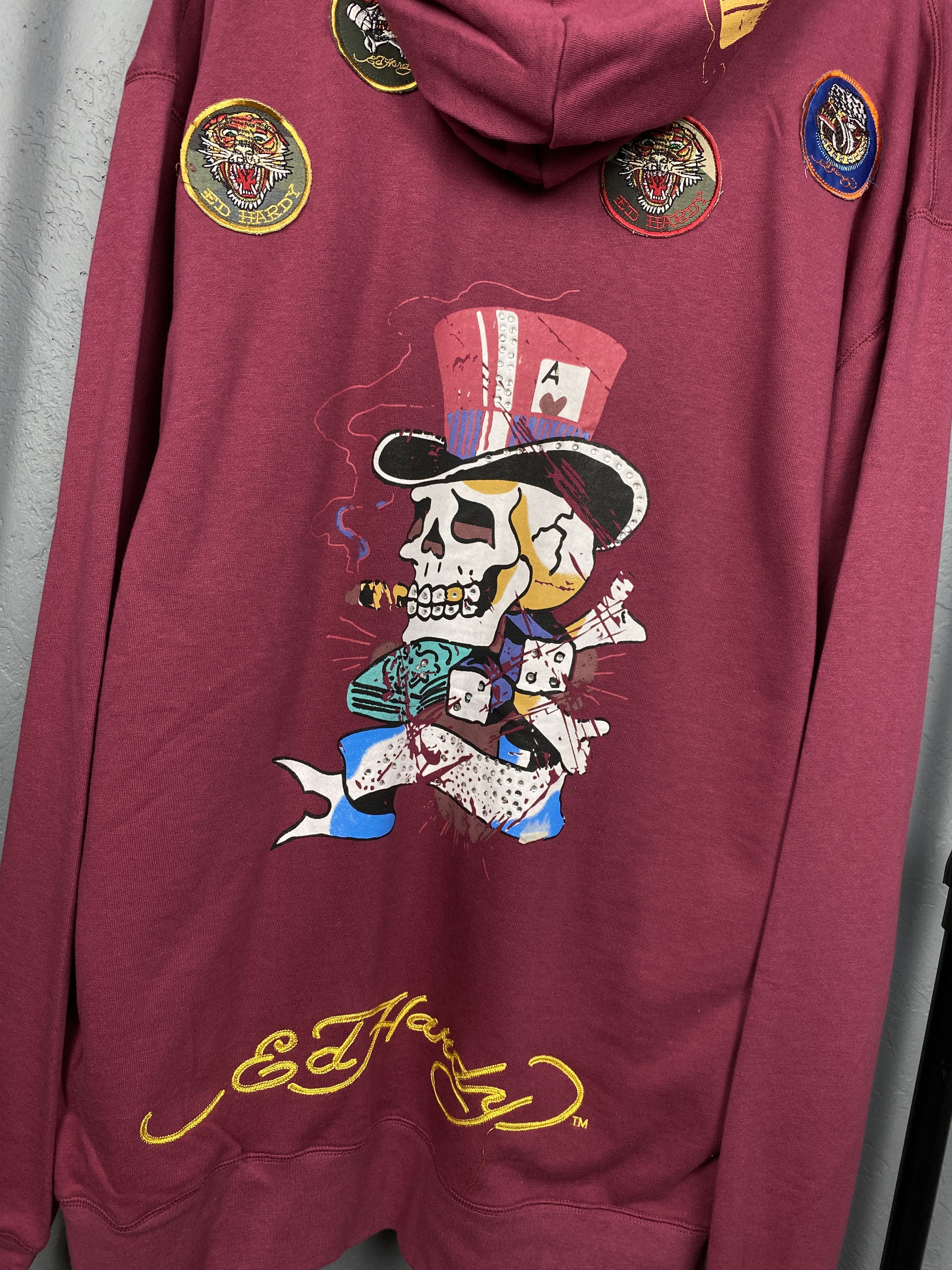 Christian Audigier Ed Hardy by Christian Audigier Oversized Hoodie Y2K Size US XXL / EU 58 / 5 - 2 Thumbnail