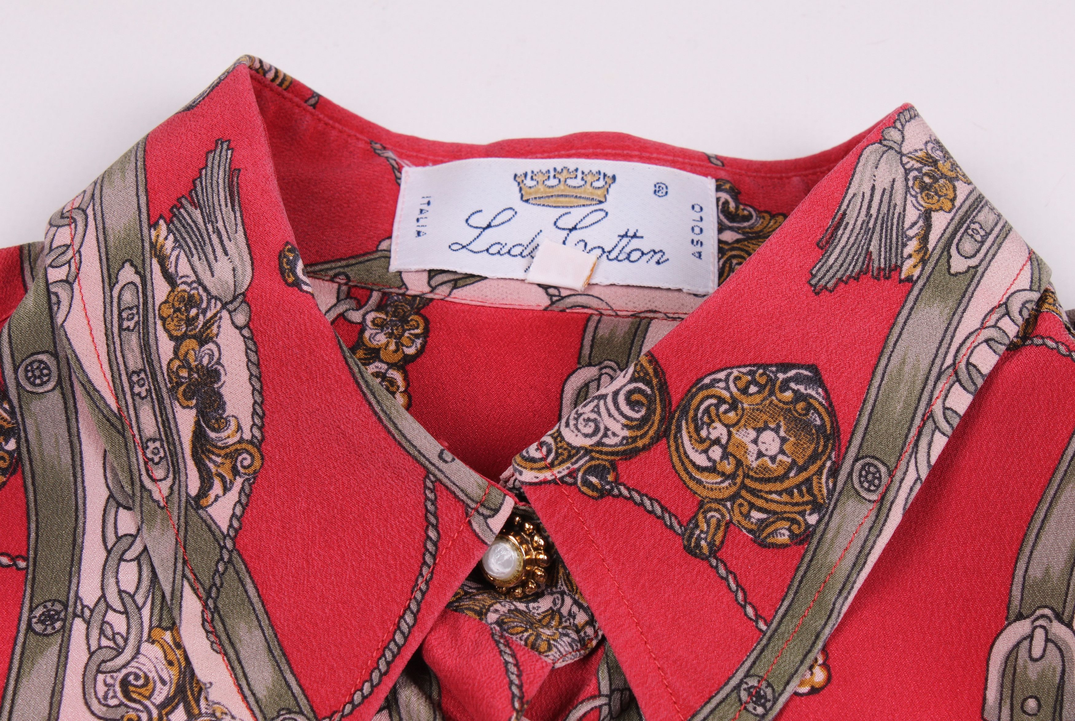 Vintage Vintage Lady Cotton 80's Silk Printed Long Sleeve Shirt Size M / US 6-8 / IT 42-44 - 5 Thumbnail