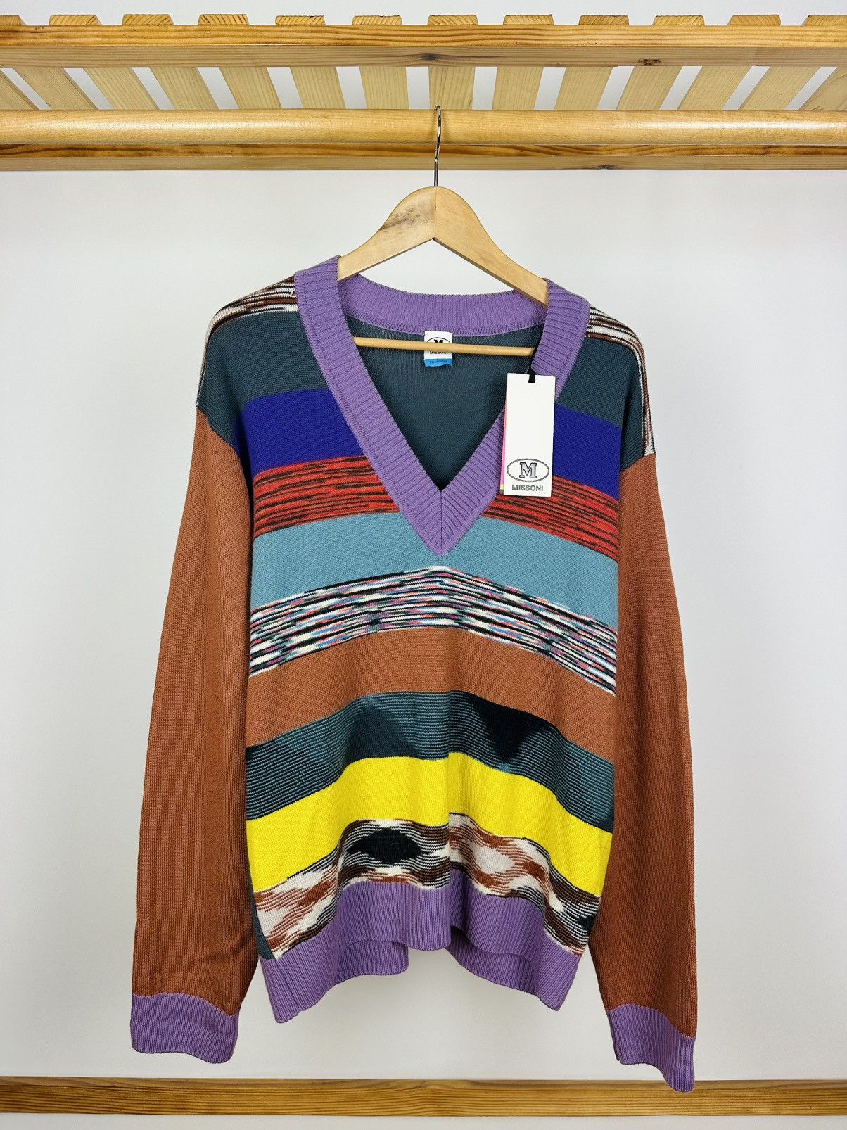 Missoni New Missoni Wool Pullover Sweater Striped Multicolour Size S / US 4 / IT 40 - 1 Thumbnail