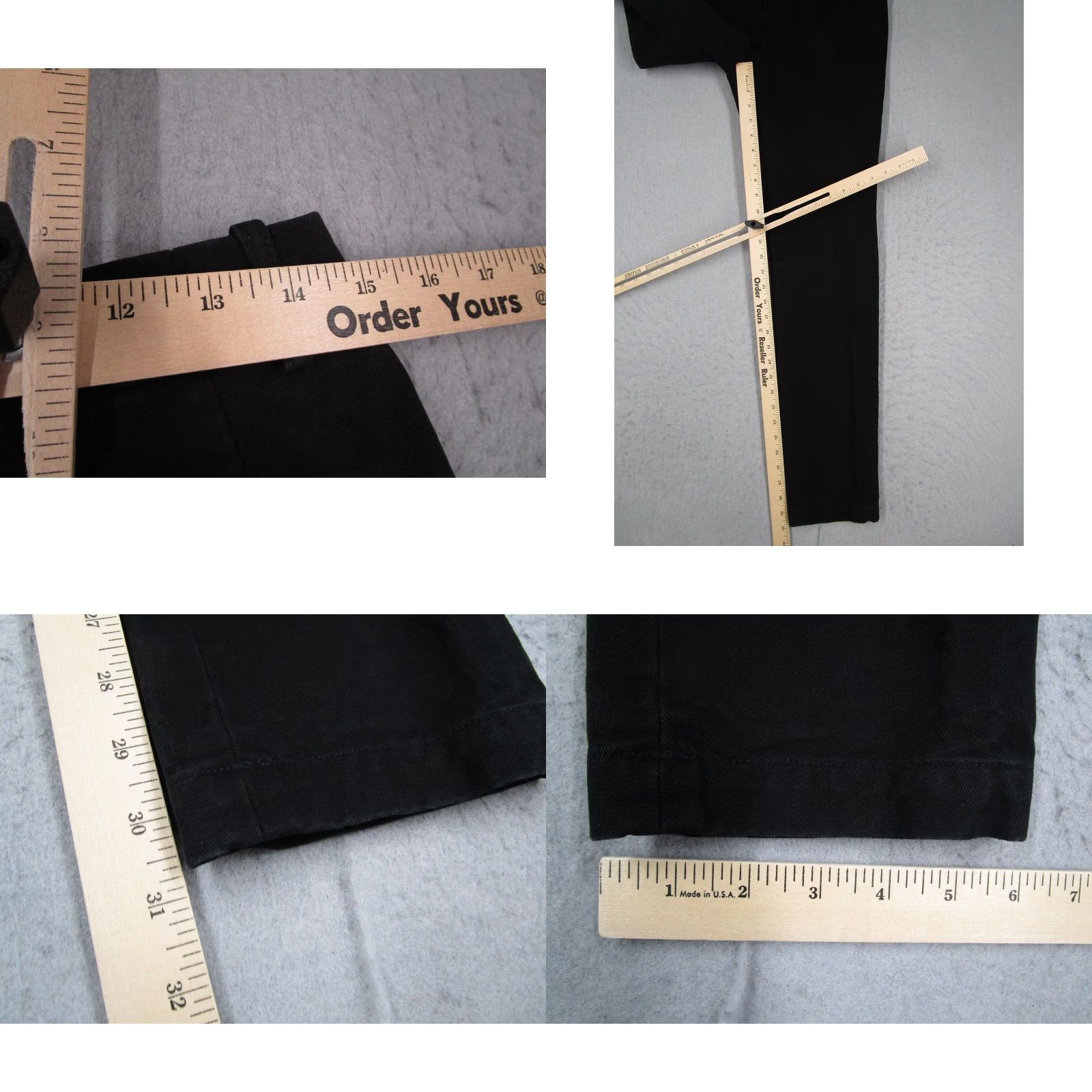 Vintage Odin New York Pants Mens 29x30 Black 100% Cotton Slim Chino Casual Made USA Size US 29 - 8 Thumbnail