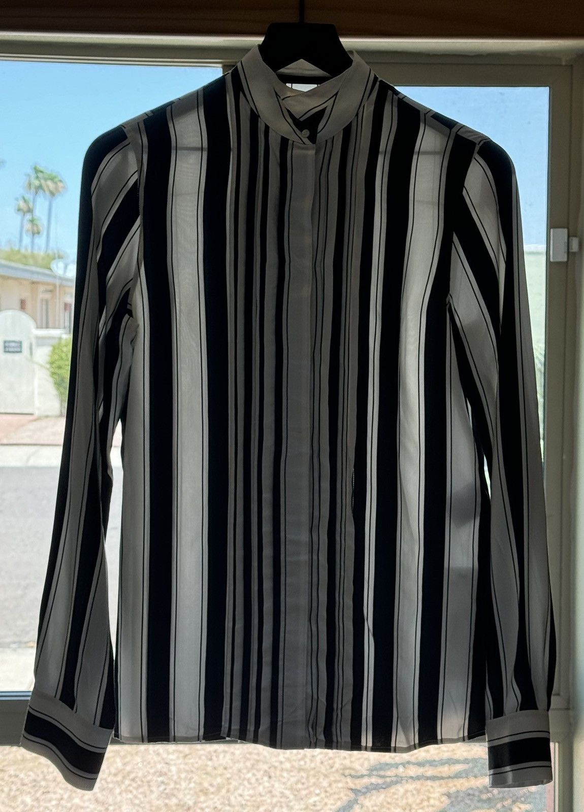 Haider Ackermann *RARE* SS17 Runway - Black & White Striped Silk Cotton Shirt Size US XS / EU 42 / 0 - 1 Thumbnail