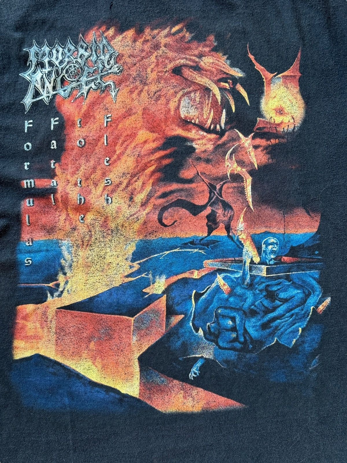 Band Tees *RARE* 90s VINTAGE THRASHED FADED MORBID ANGEL METAL DEATH Size US XL / EU 56 / 4 - 6 Thumbnail
