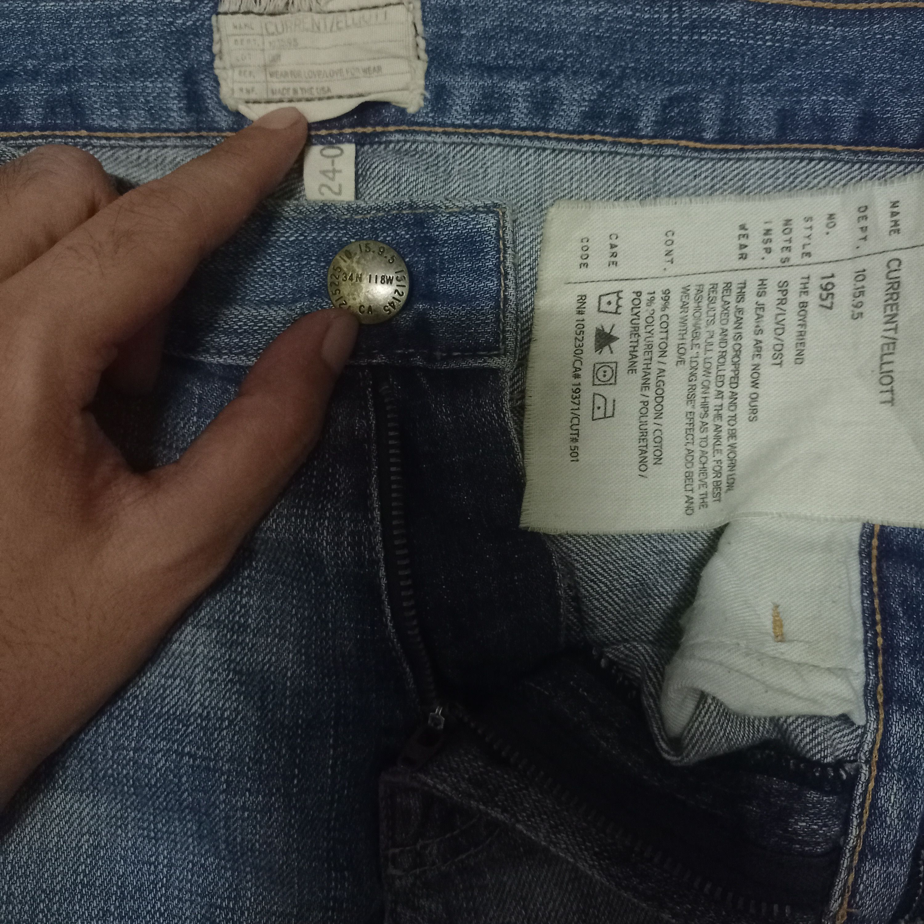 Current/Elliot Vintage USA Current Elliot Blue Wash Distressed Jeans Size US 32 / EU 48 - 3 Thumbnail