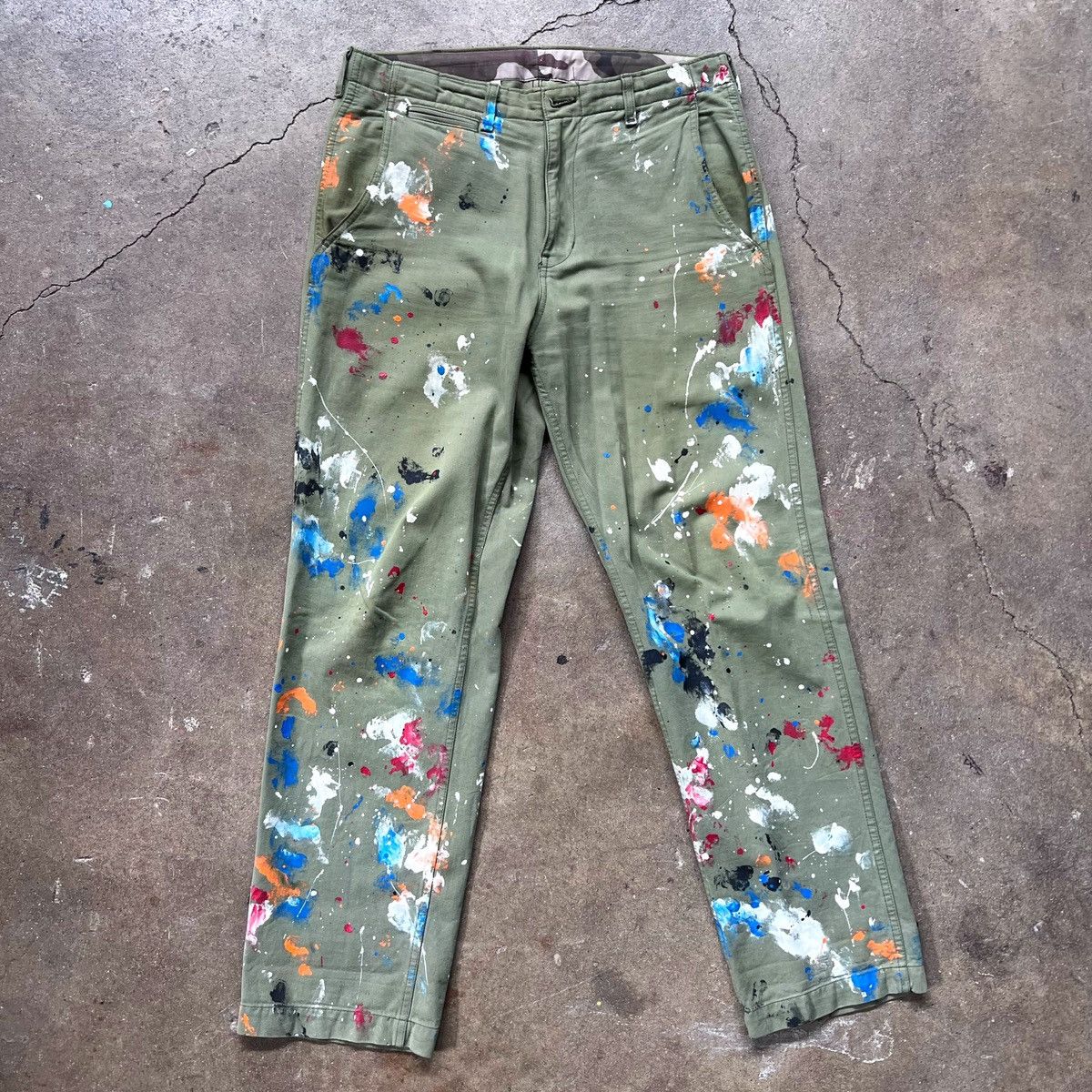 Comme des Garcons Homme Plus SS 2011 Paint Splatter Pants Size US 32 / EU 48 - 1 Thumbnail
