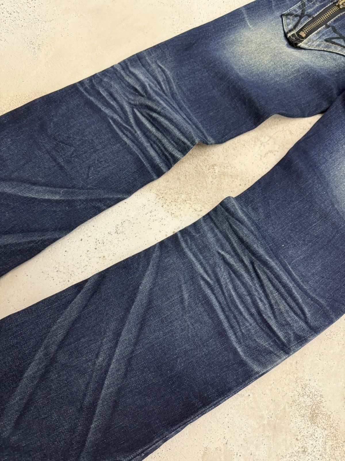 Japanese Brand × Tornado Mart Lolita Japan Claw Mark Leather Trimmed Pocket Flare Jeans Size US 29 - 11 Thumbnail