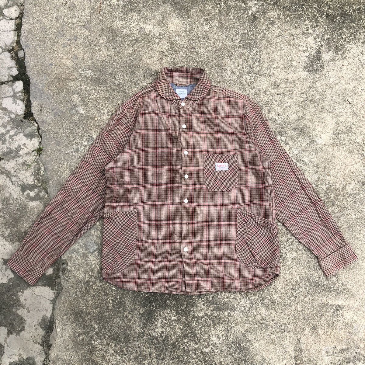 Japanese Brand 🔥Rare🔥🇯🇵Coen Smiths Checkerd Workers Buttons Pockets Shirts Size US M / EU 48-50 / 2 - 1 Thumbnail