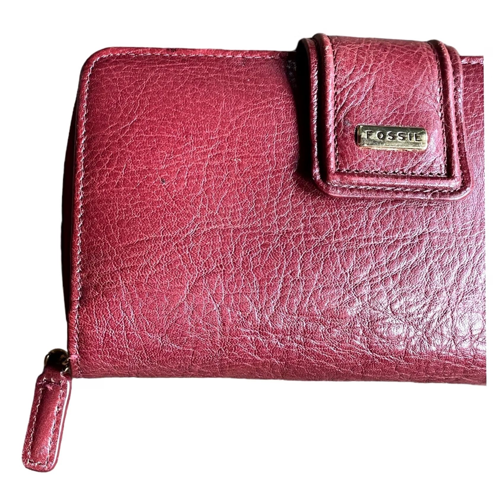 Fossil VINTAGE Fossil Madison Full Zip Clutch Women’s Leather Wallet Red Credit Card Holder Size ONE SIZE - 2 Thumbnail
