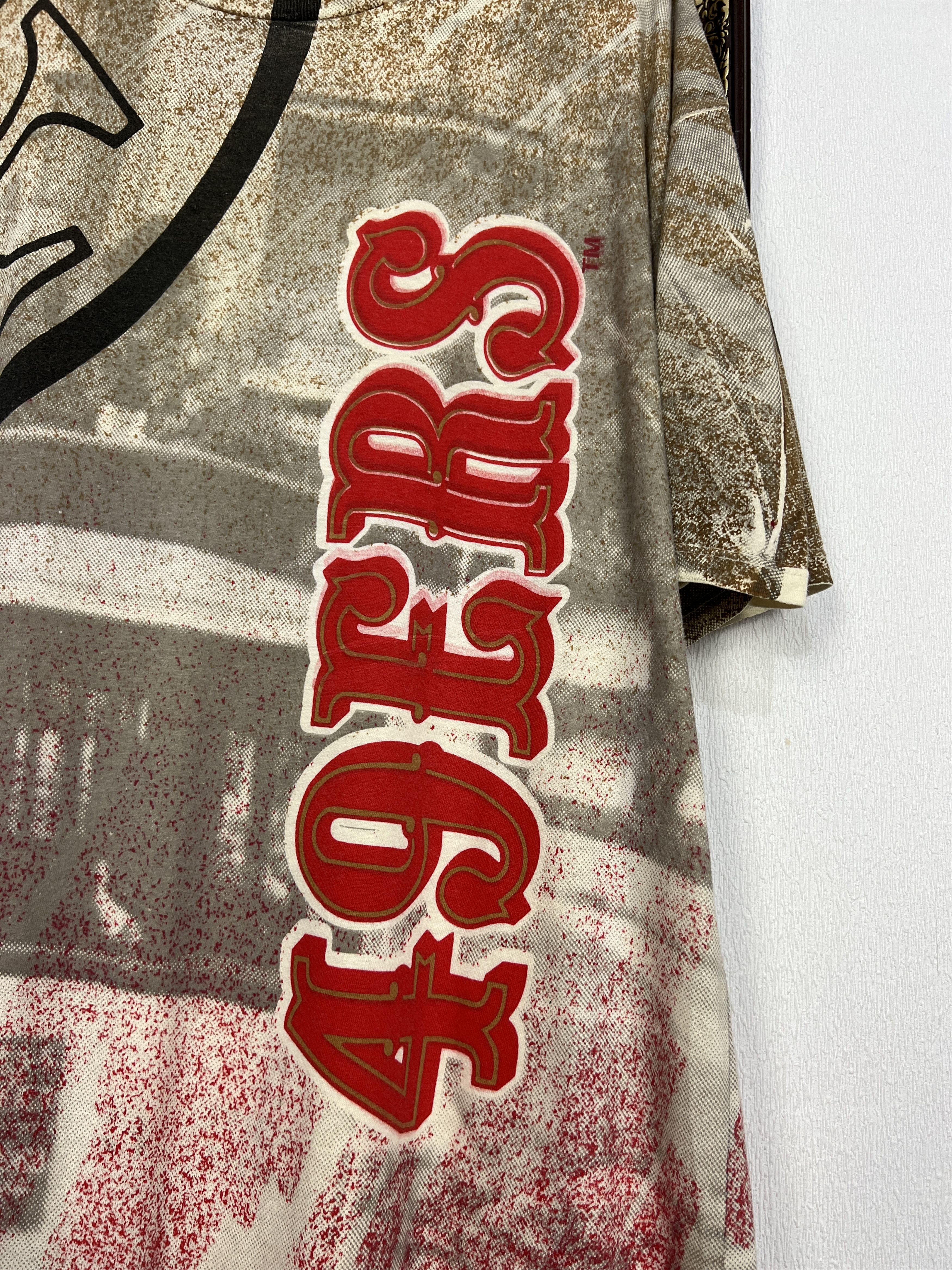 Vintage Vintage 90's San Francisco 49ERS All Over Print Tee Shirt Size US XL / EU 56 / 4 - 3 Thumbnail