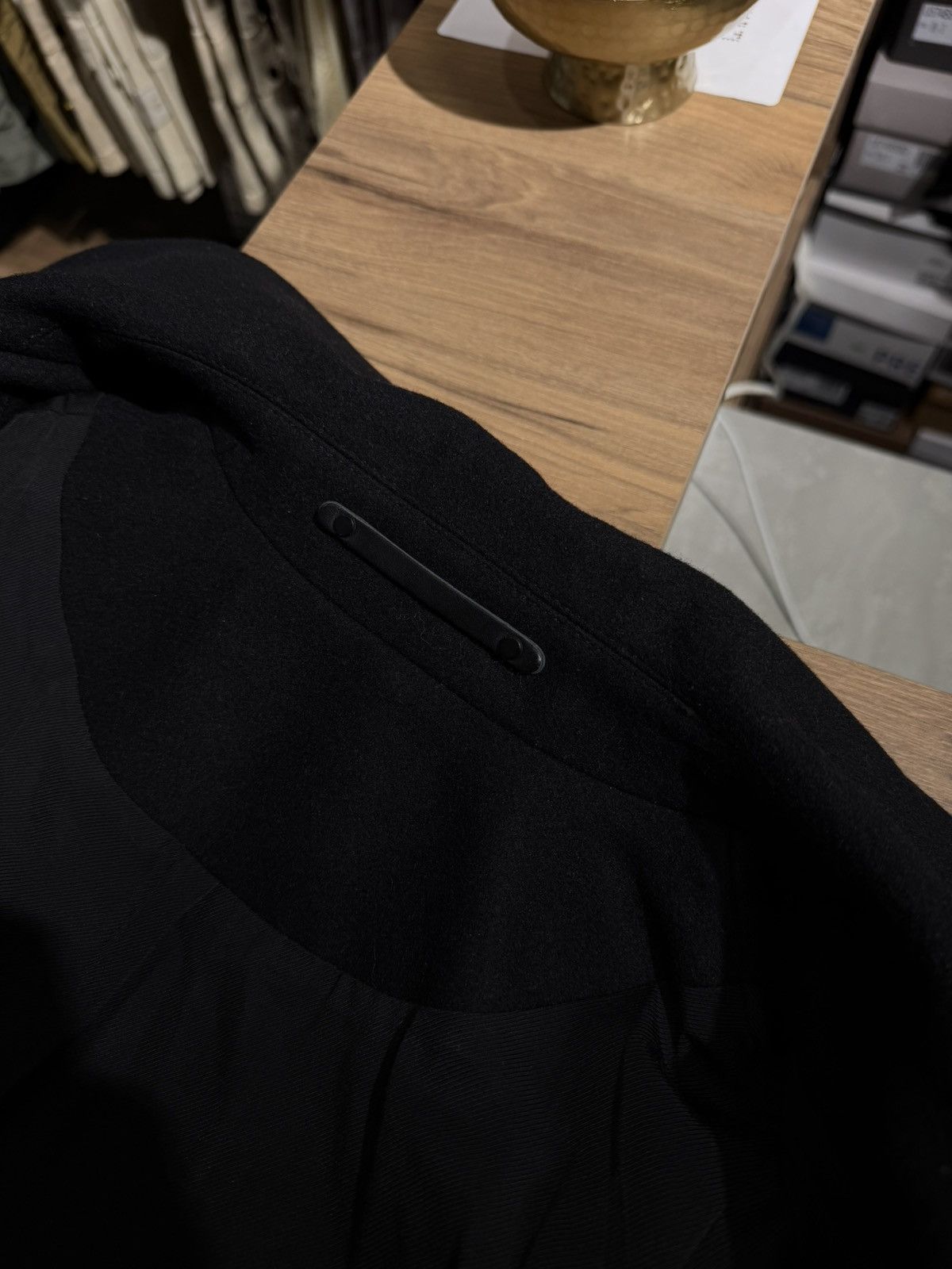 Allsaints AllSaints Felix Double Breasted Lamb Leather Trim Peacoat Size US L / EU 52-54 / 3 - 17 Thumbnail
