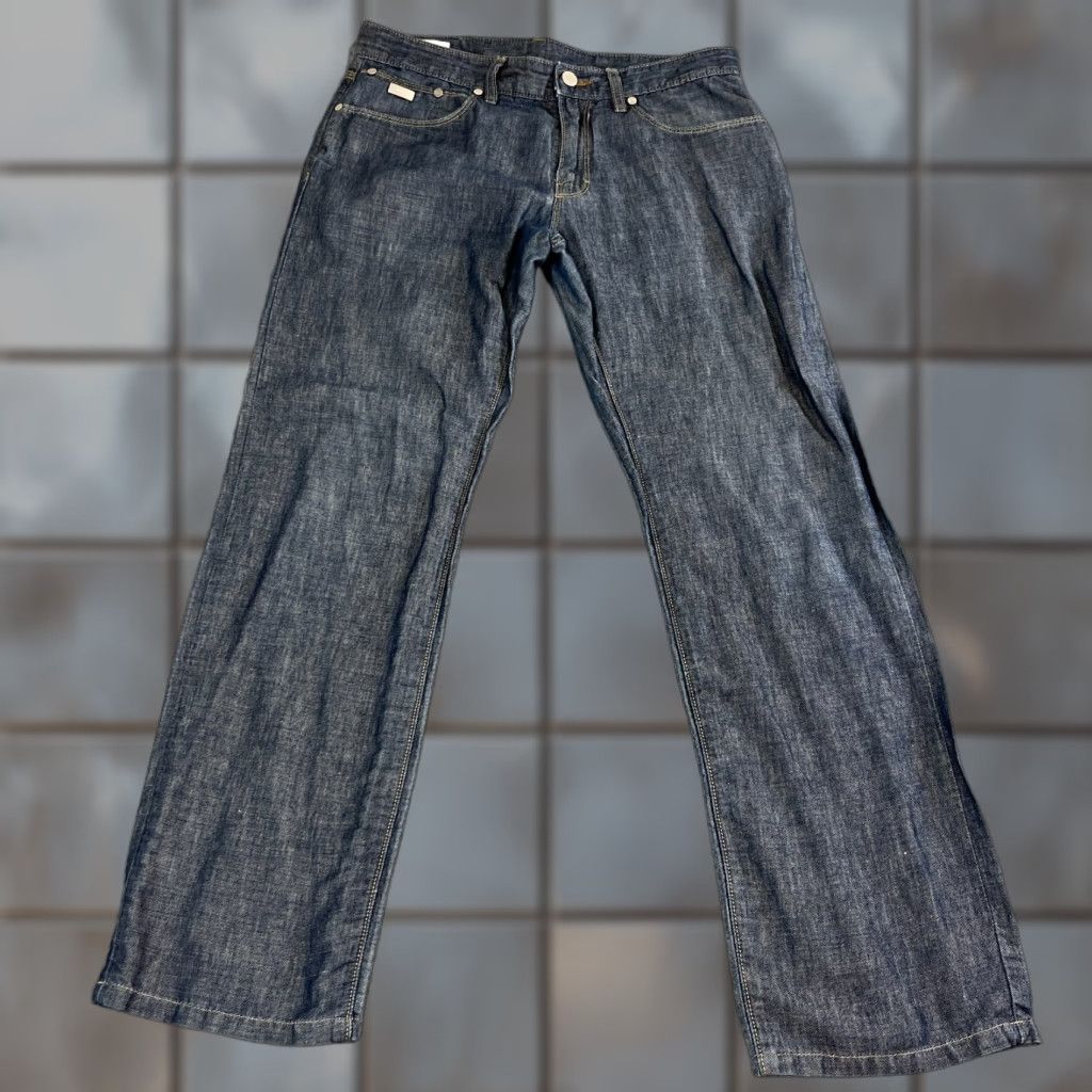 Hugo Boss HUGO BOSS Jeans Mens Regular Straight Denim 32 28 Blue 5-Pocket Design Comfort Easy Care Summer Light Weight Linen Cotton Vintage: No Mens Size US 32 / EU 48 - 1 Thumbnail