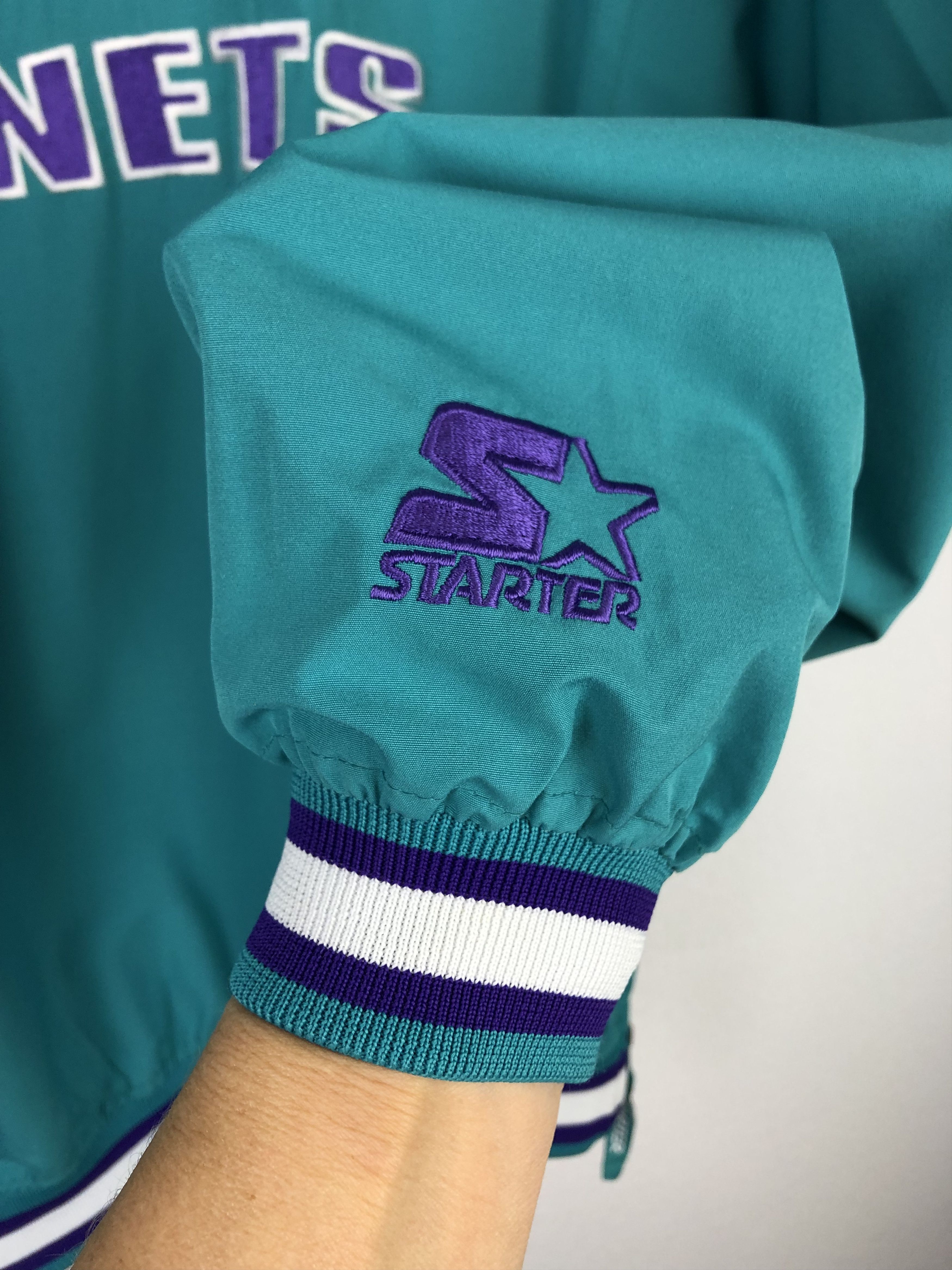 Starter Vintage Starter Charlotte Hornest Jacket Bomber Windbreaker Size M / US 6-8 / IT 42-44 - 4 Thumbnail