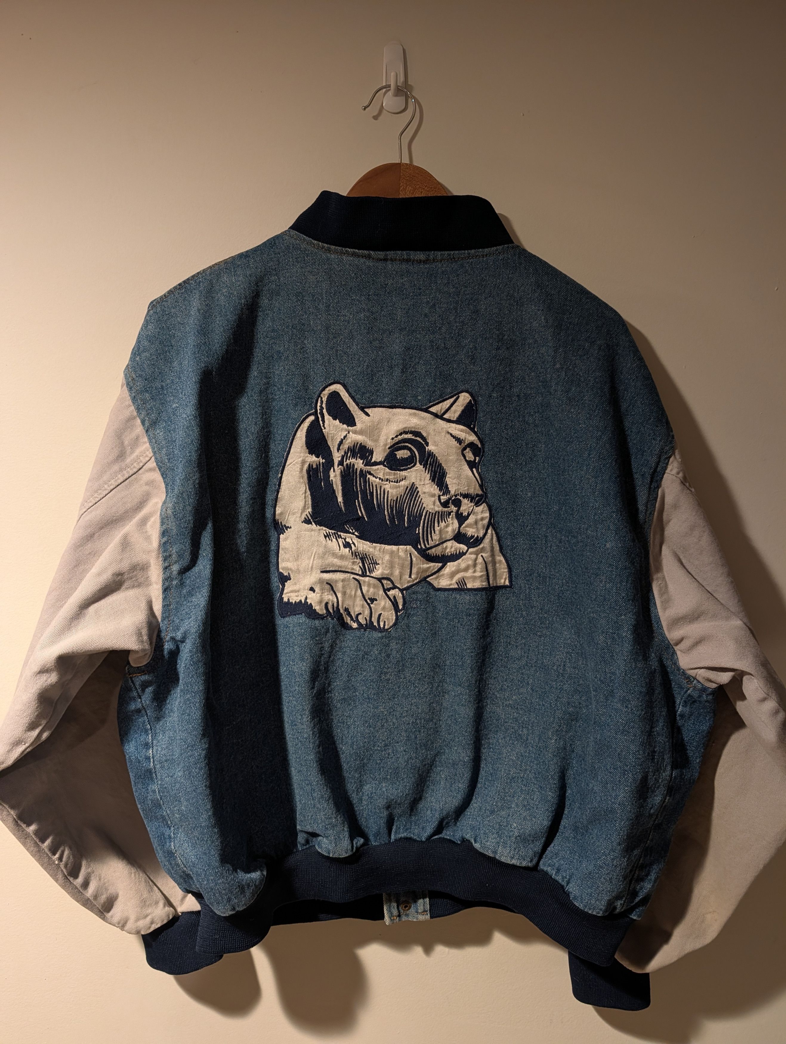 NCAA Vintage Penn State Jacket Denim Bomber Admit Nittany Lion Size US XL / EU 56 / 4 - 1 Thumbnail