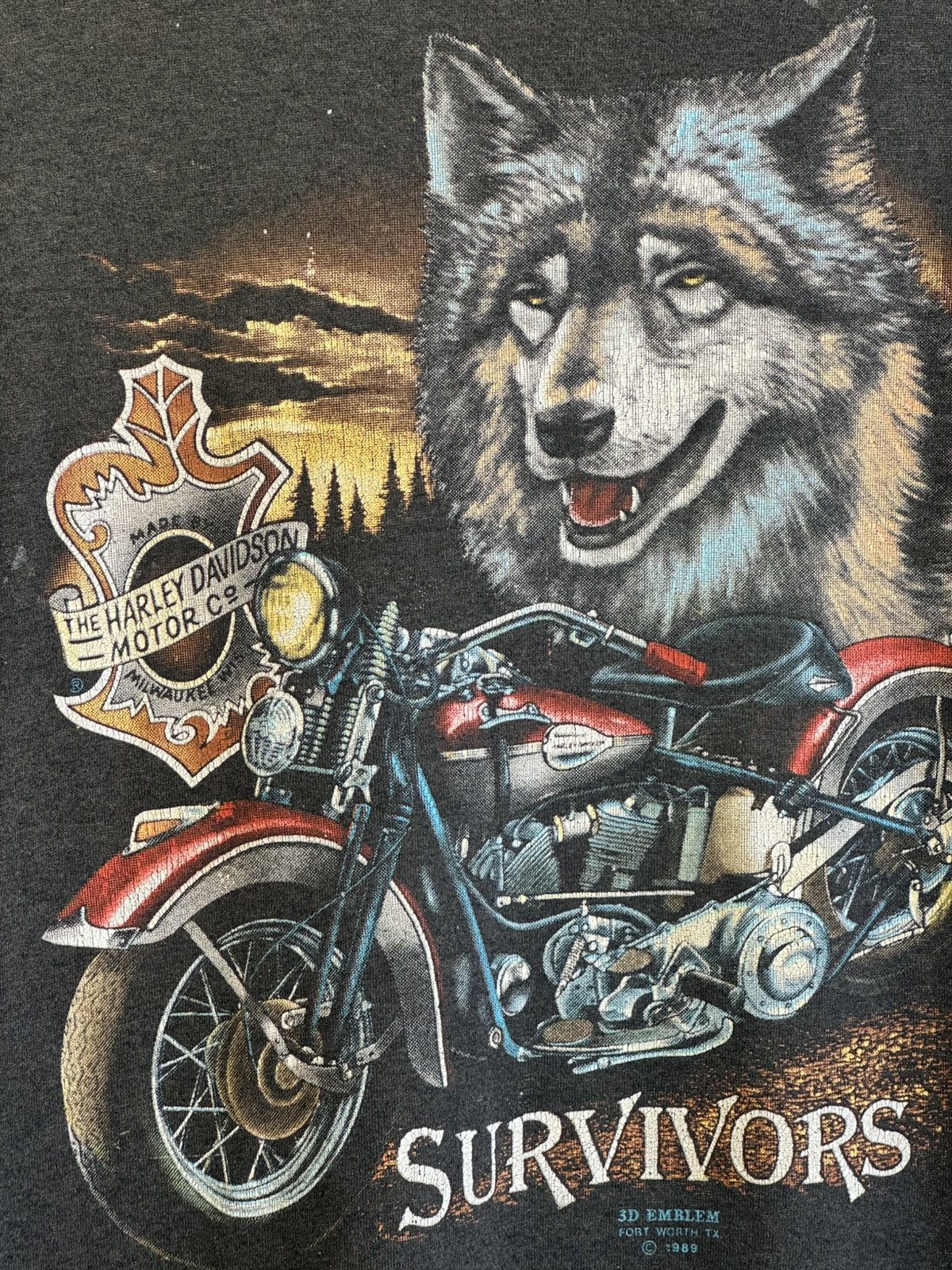 Harley Davidson 1989 3D Emblem Harley Davidson Survivors Tee Size US L / EU 52-54 / 3 - 2 Thumbnail