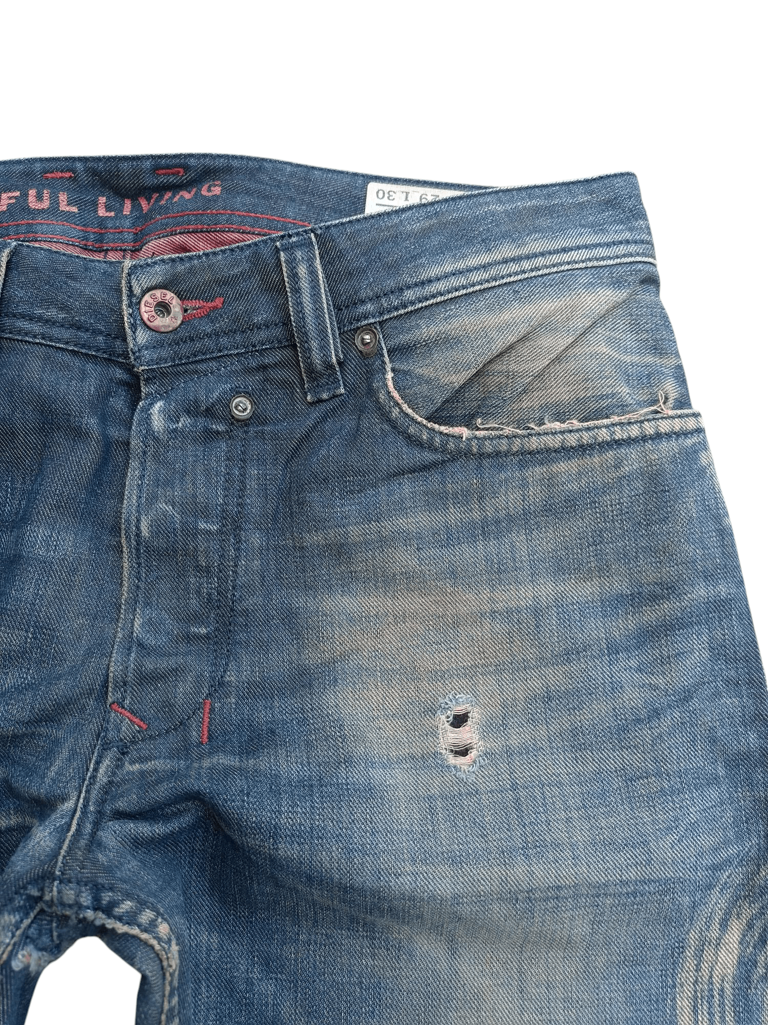 Diesel × Vintage Vintage Diesel Distressed Whiskers Faded Denim E264 Size US 32 / EU 48 - 5 Thumbnail