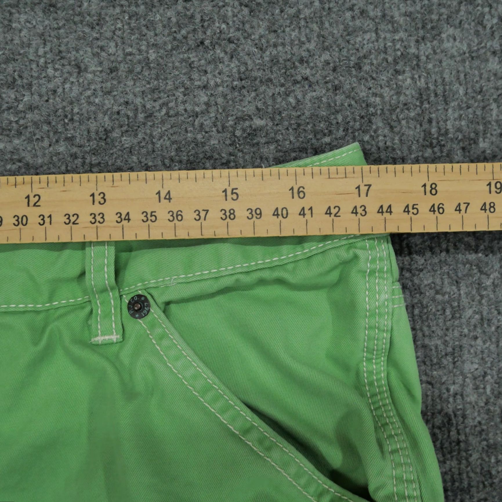 Rag & Bone VINTAGE Polo Jeans Ralph Lauren Pants Womens 14 Green Cotton Cropped 34x24 Y2K - Pants - Women - 14 - Green - Cropped - Casual - Wool? Size 36" / US 14 / IT 50 - 5 Thumbnail