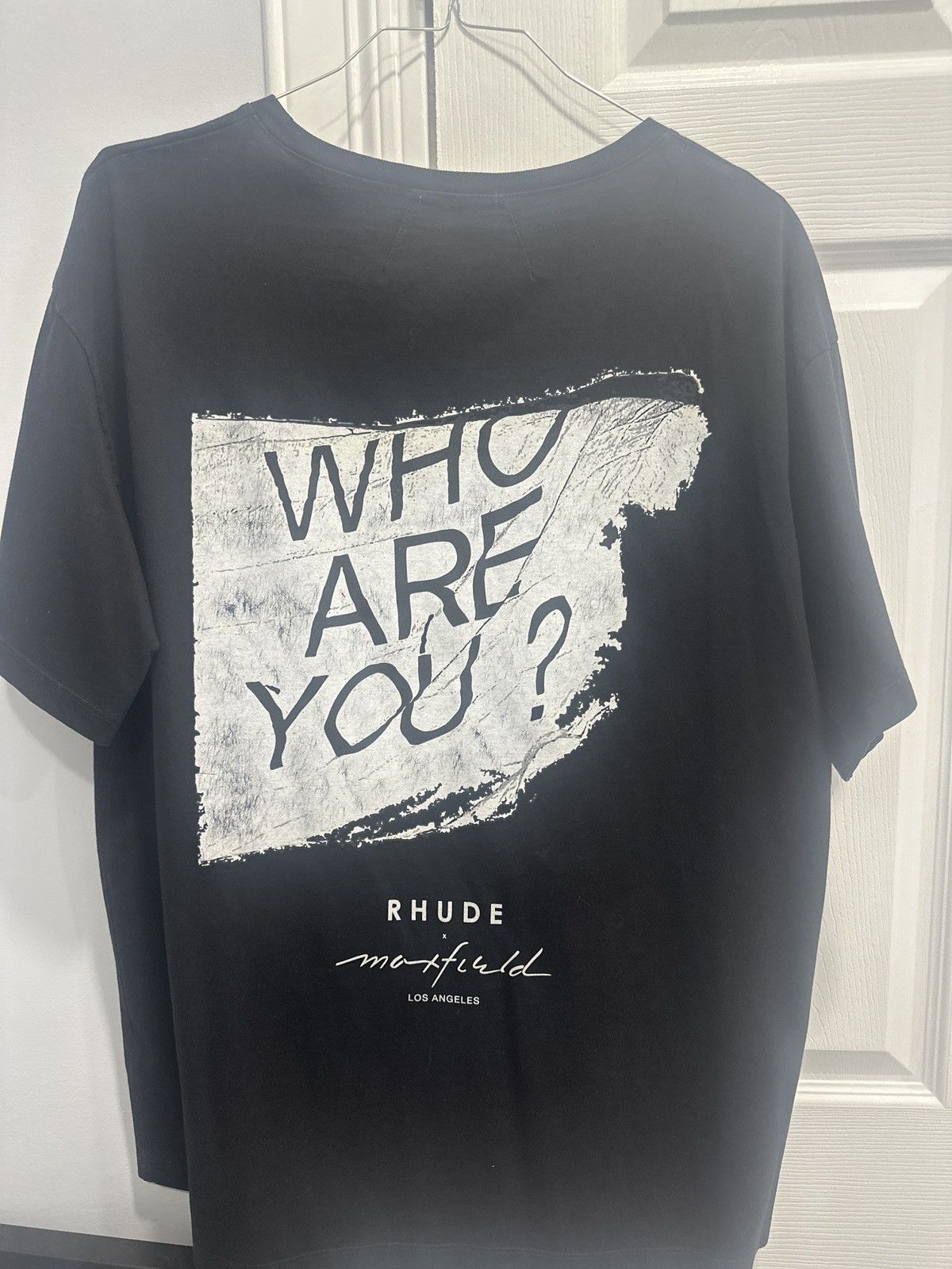 image of Who Are You? Rhude X Maxfield La in Black, Men's (Size Large)